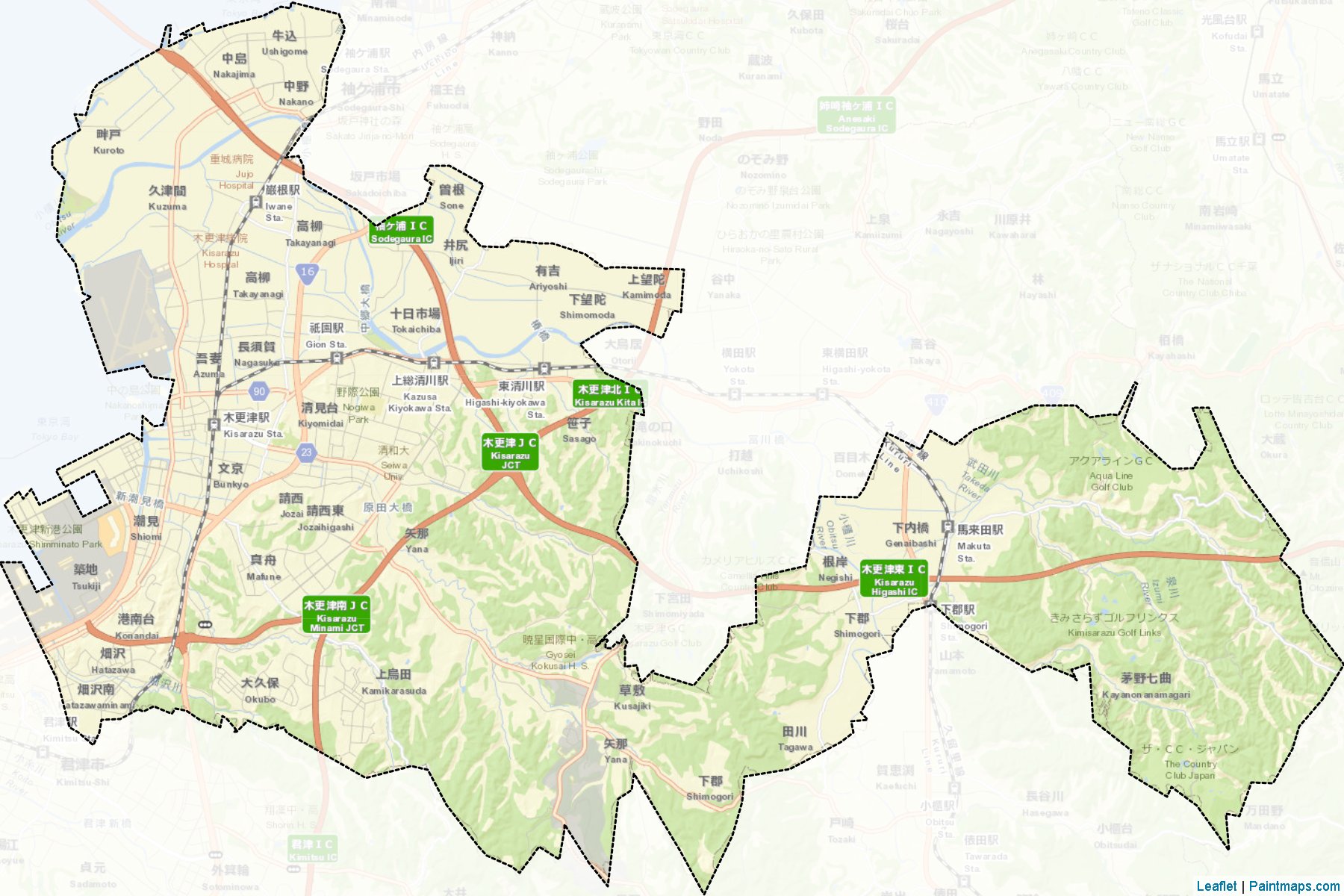 Muestras de recorte de mapas Kisarazu (Chiba)-2