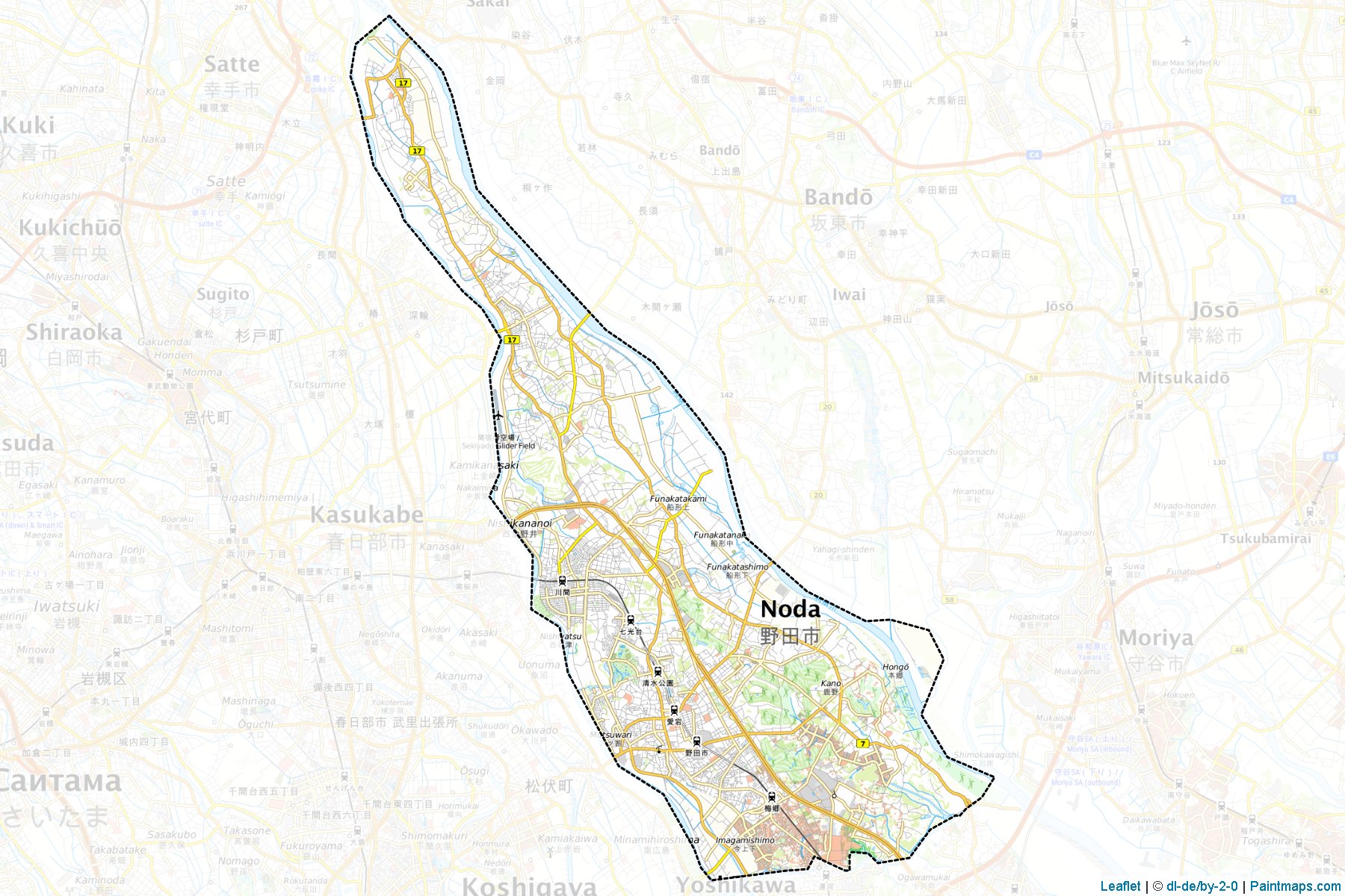 Muestras de recorte de mapas Noda (Chiba)-1