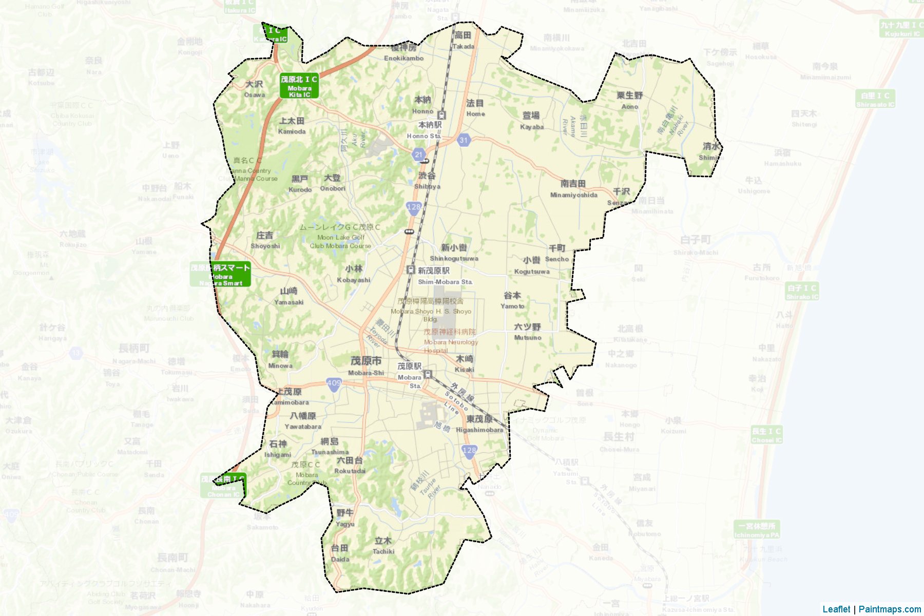 Muestras de recorte de mapas Mobara (Chiba)-2