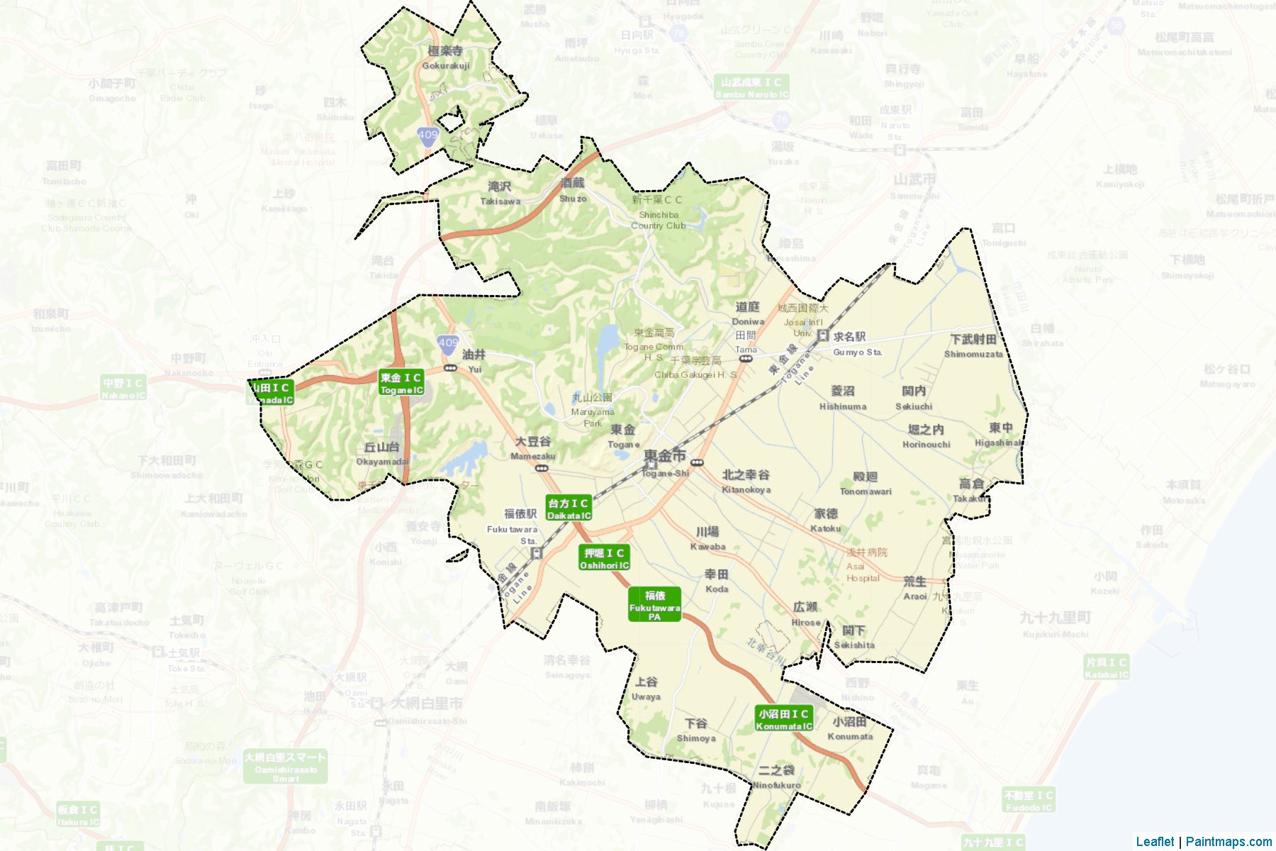 Muestras de recorte de mapas Togane (Chiba)-2