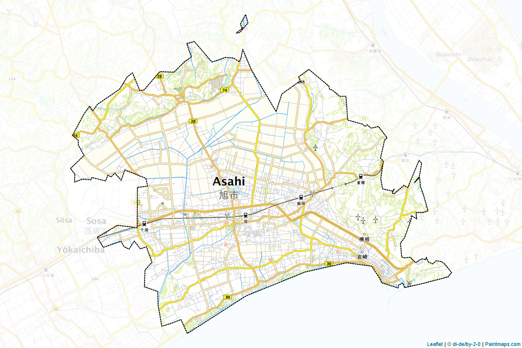 Asahi (Chiba Prefecture) Map Cropping Samples-1