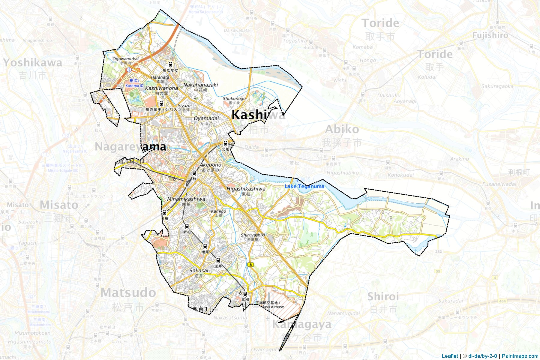 Muestras de recorte de mapas Kashiwa (Chiba)-1