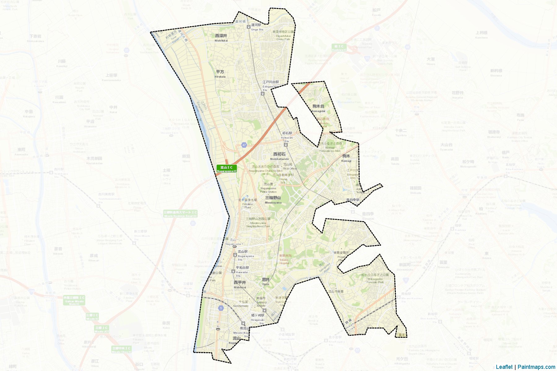 Nagareyama (Chiba Prefecture) Map Cropping Samples-2