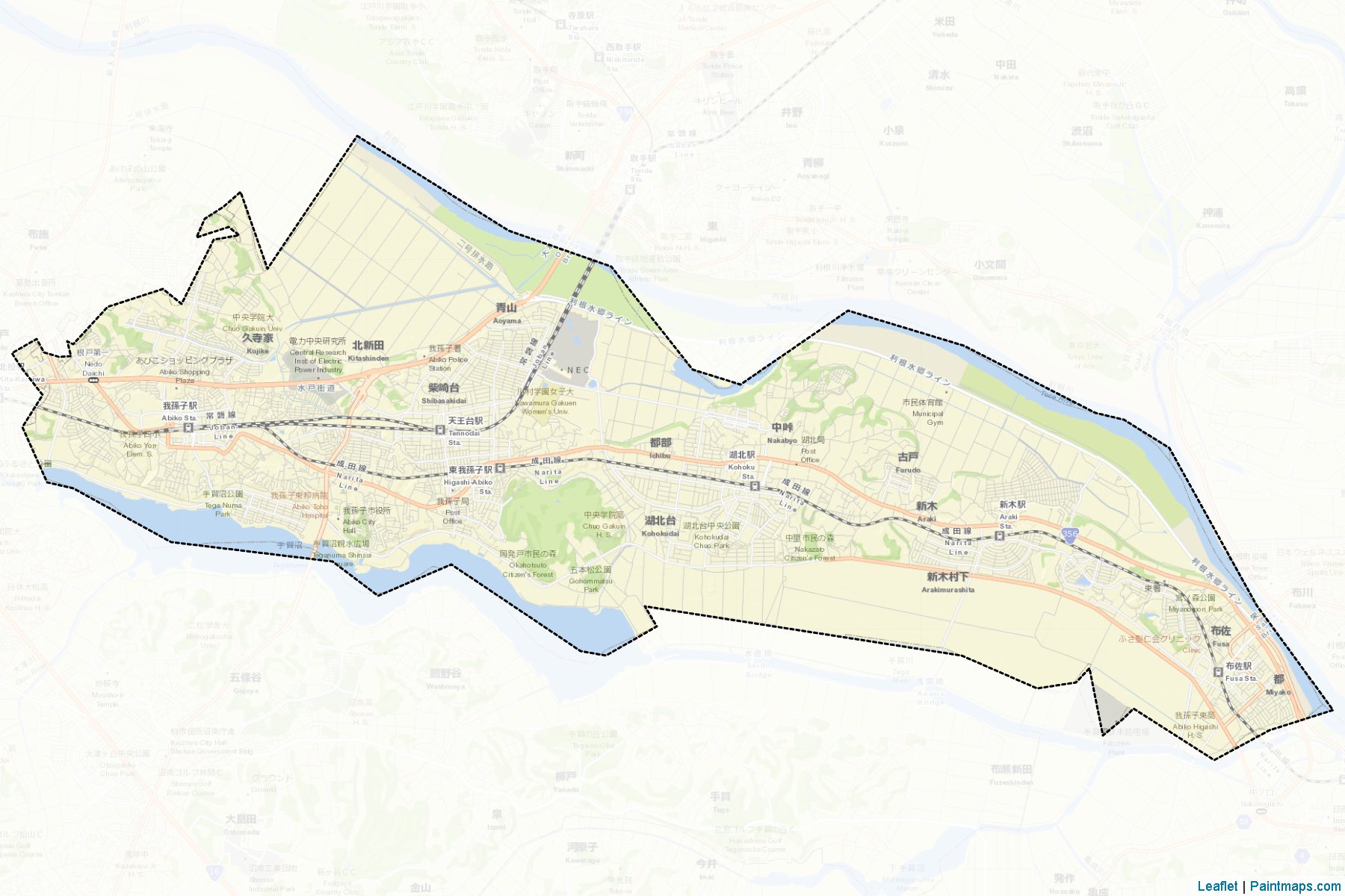 Abiko (Chiba Prefecture) Map Cropping Samples-2