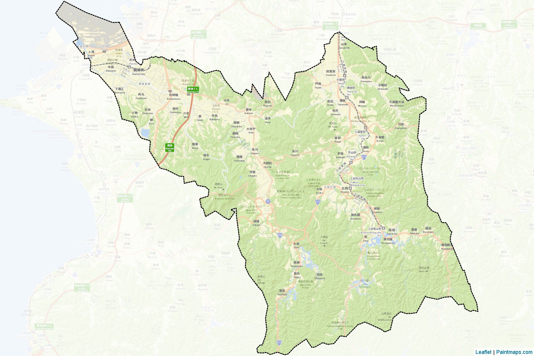 Kimitsu (Chiba Prefecture) Map Cropping Samples-2