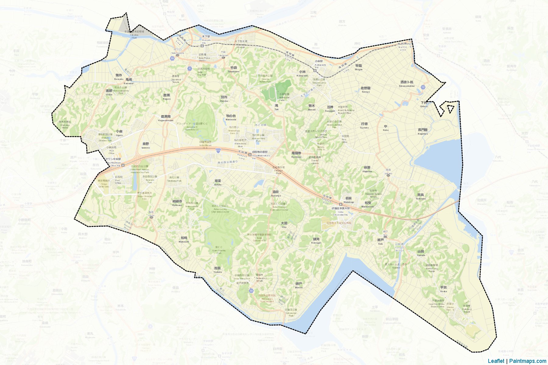 Muestras de recorte de mapas Inzai (Chiba)-2