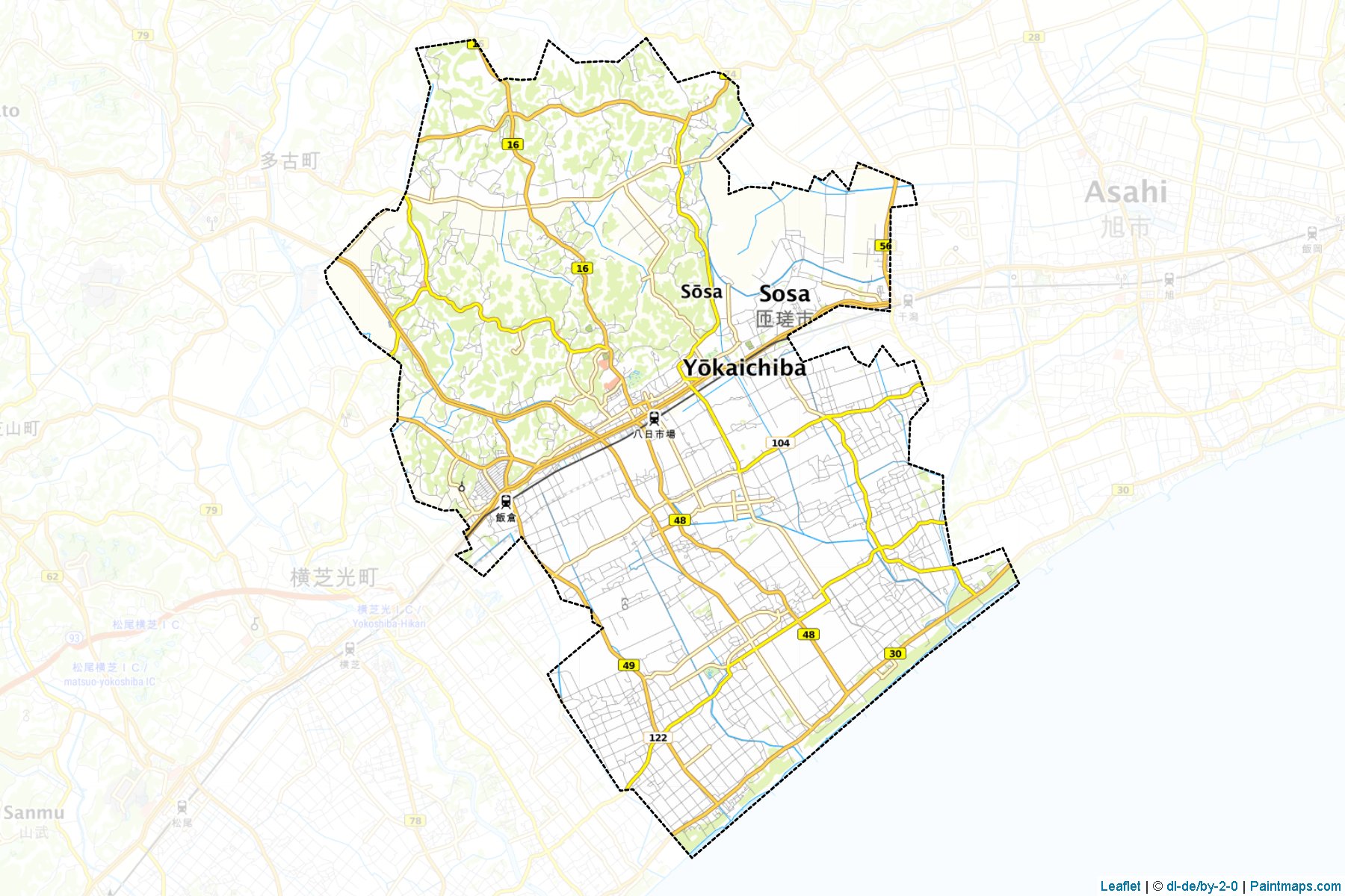 Sosa (Chiba Prefecture) Map Cropping Samples-1