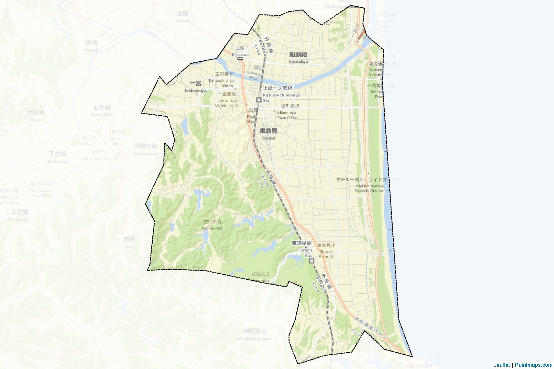 Ichinomiya (Chiba Prefecture) Map Cropping Samples-2