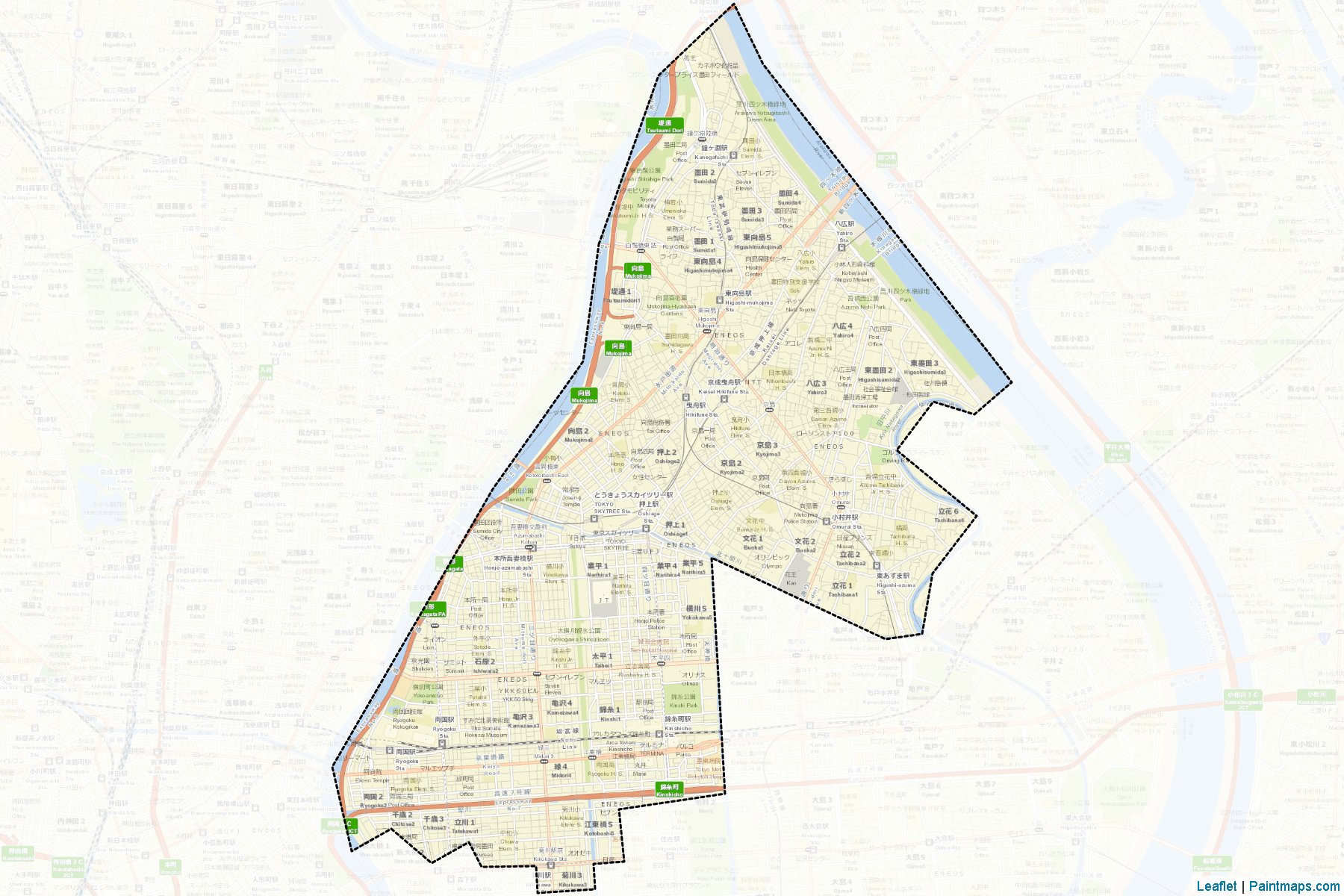 Muestras de recorte de mapas Sumida (Tokyo)-2