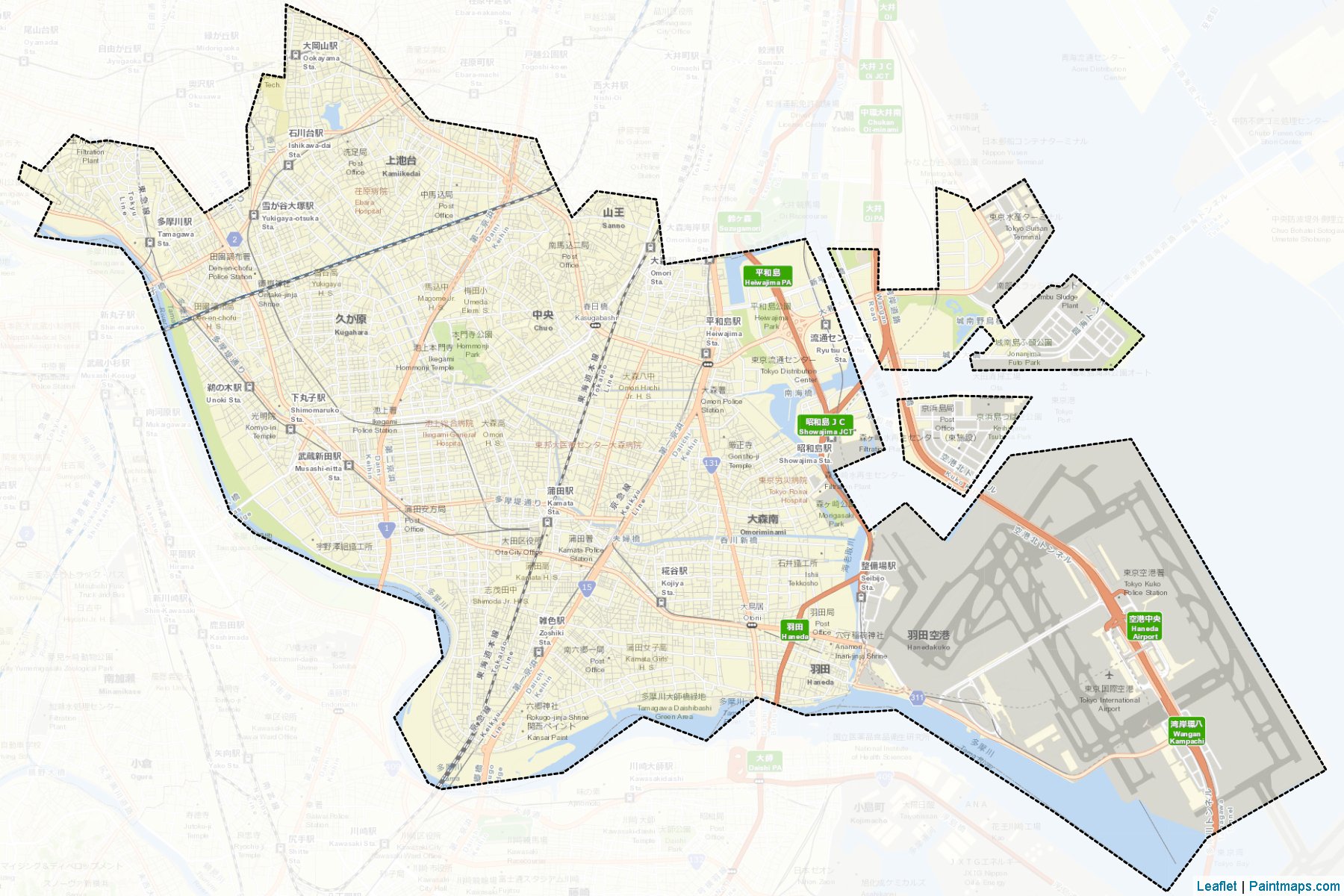 Muestras de recorte de mapas Ota (Tokyo)-2