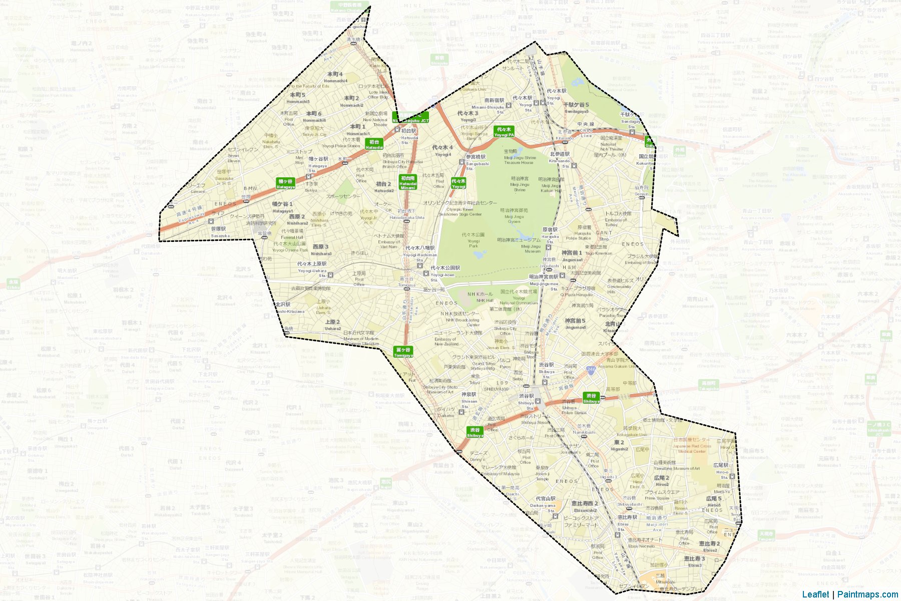 Muestras de recorte de mapas Shibuya (Tokyo)-2