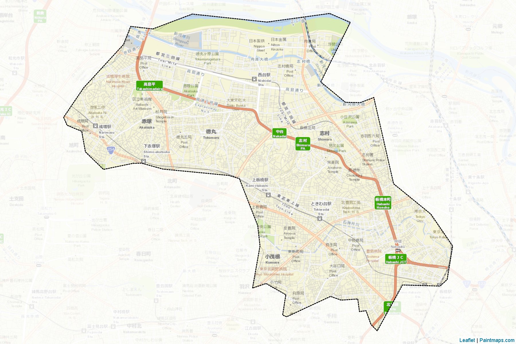 Muestras de recorte de mapas Itabashi (Tokyo)-2