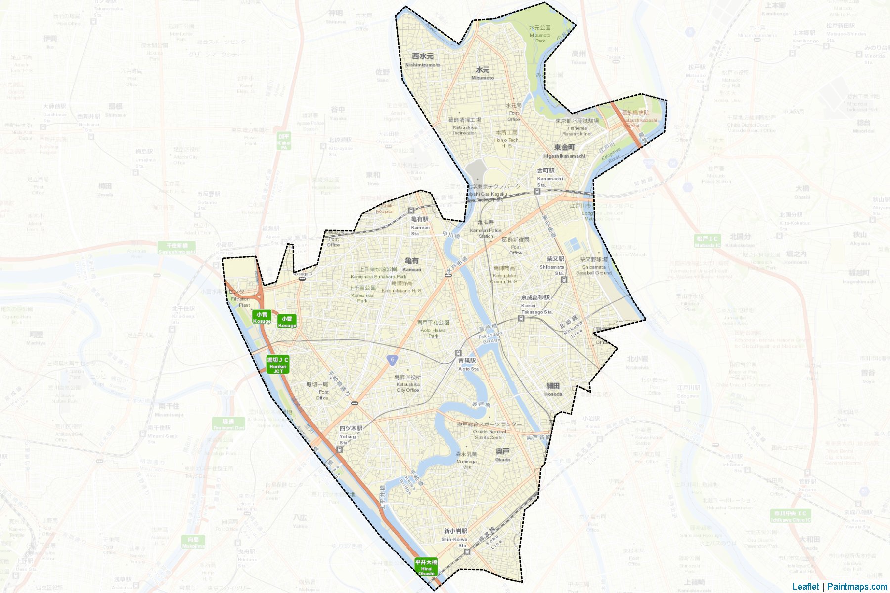 Muestras de recorte de mapas Katsushika (Tokyo)-2