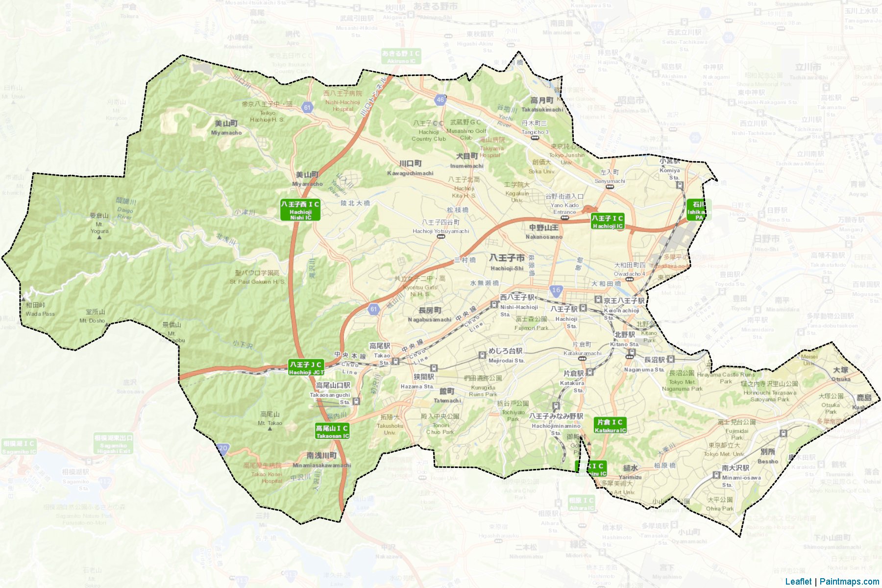 Muestras de recorte de mapas Hachioji (Tokyo)-2