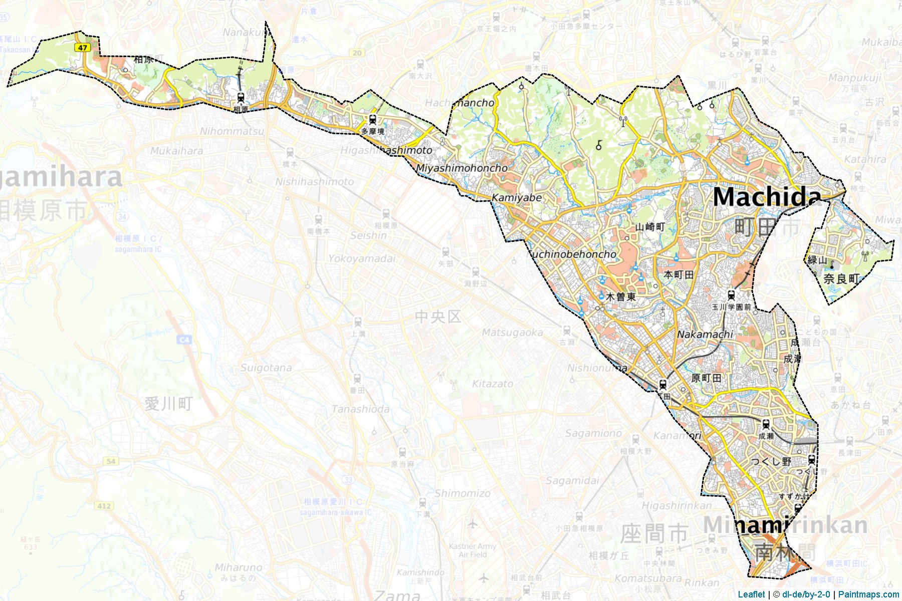 Machida (Tokyo) Map Cropping Samples-1