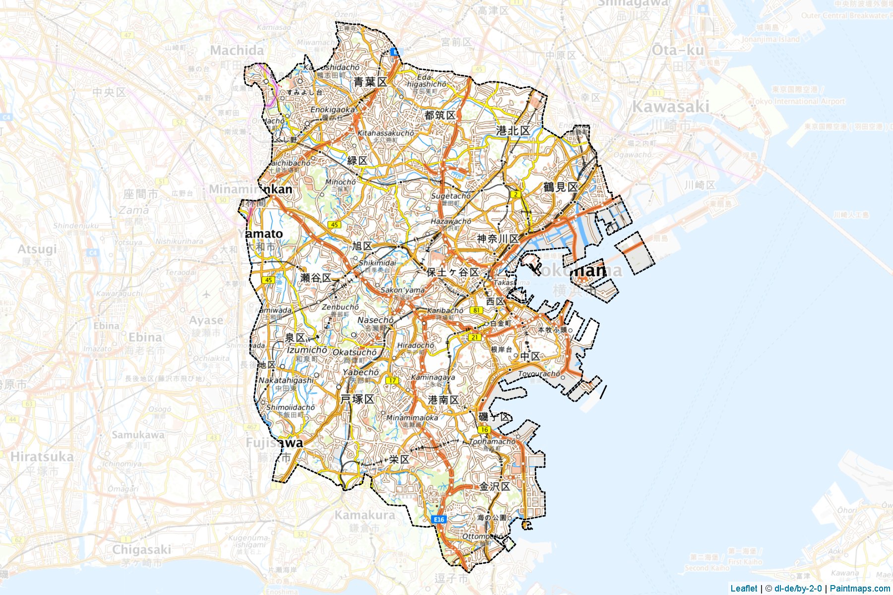 Muestras de recorte de mapas Yokohama (Kanagawa)-1