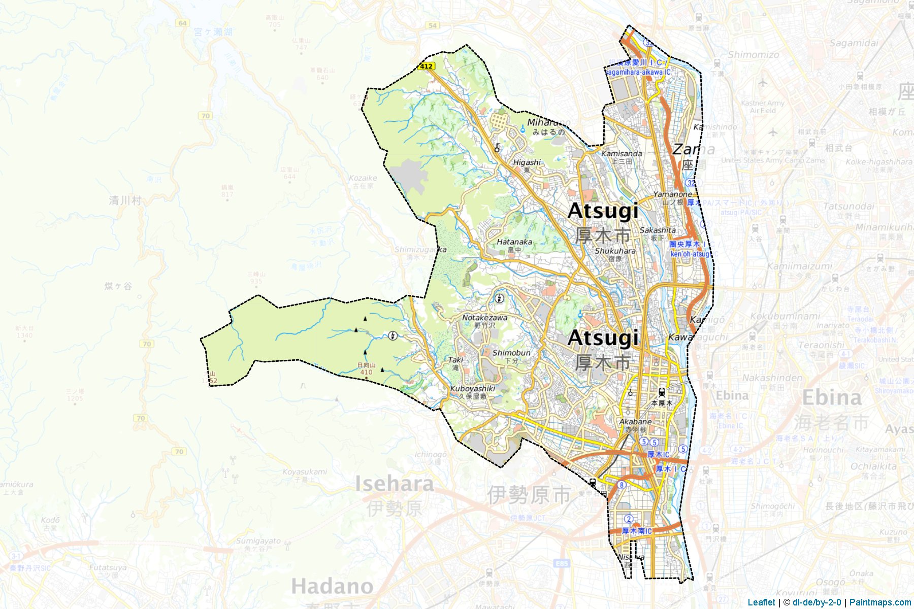 Atsugi (Kanagawa Prefecture) Map Cropping Samples-1