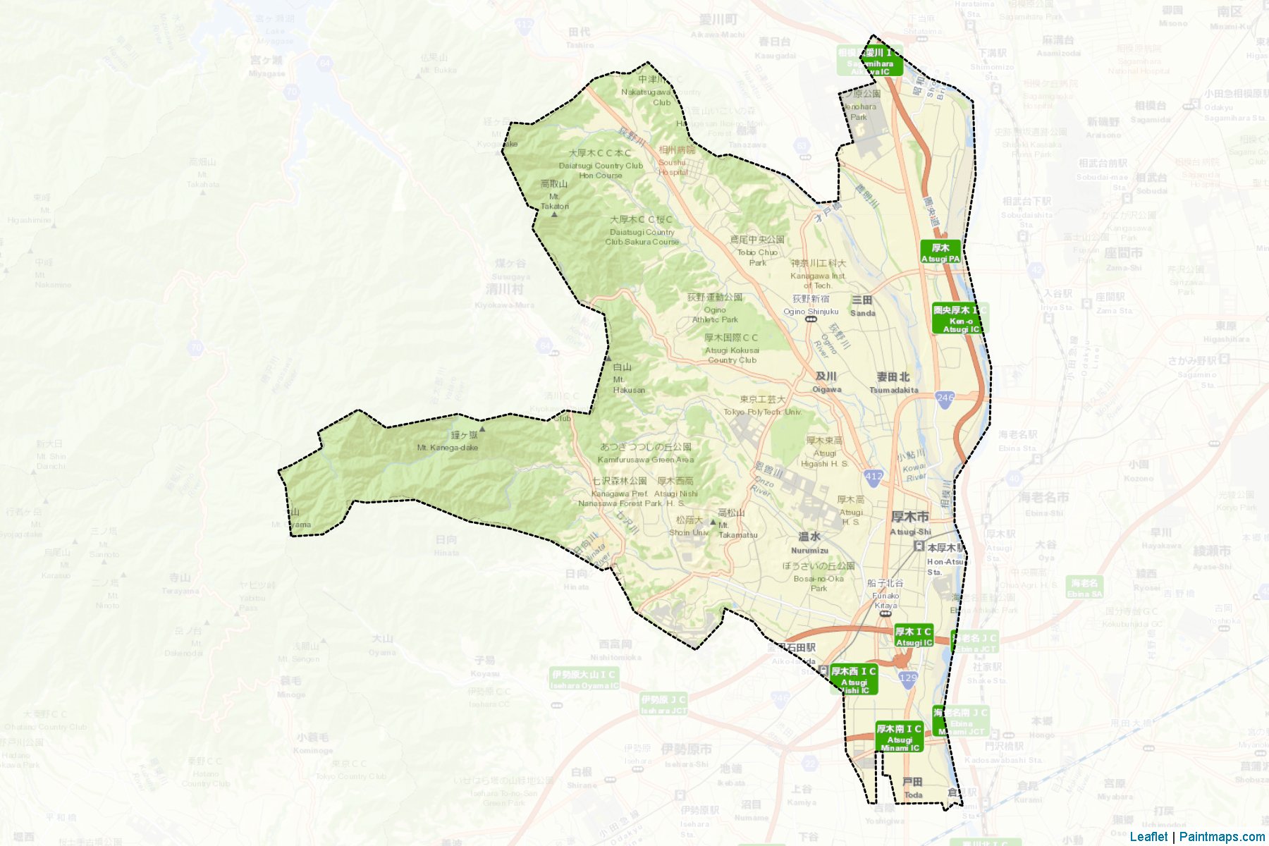 Atsugi (Kanagawa Prefecture) Map Cropping Samples-2