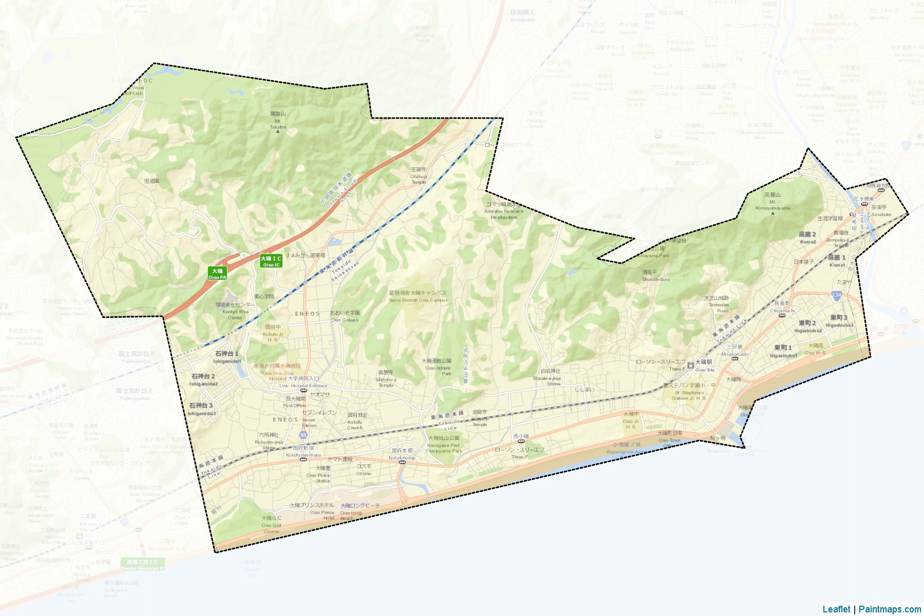 Oiso (Kanagawa Prefecture) Map Cropping Samples-2