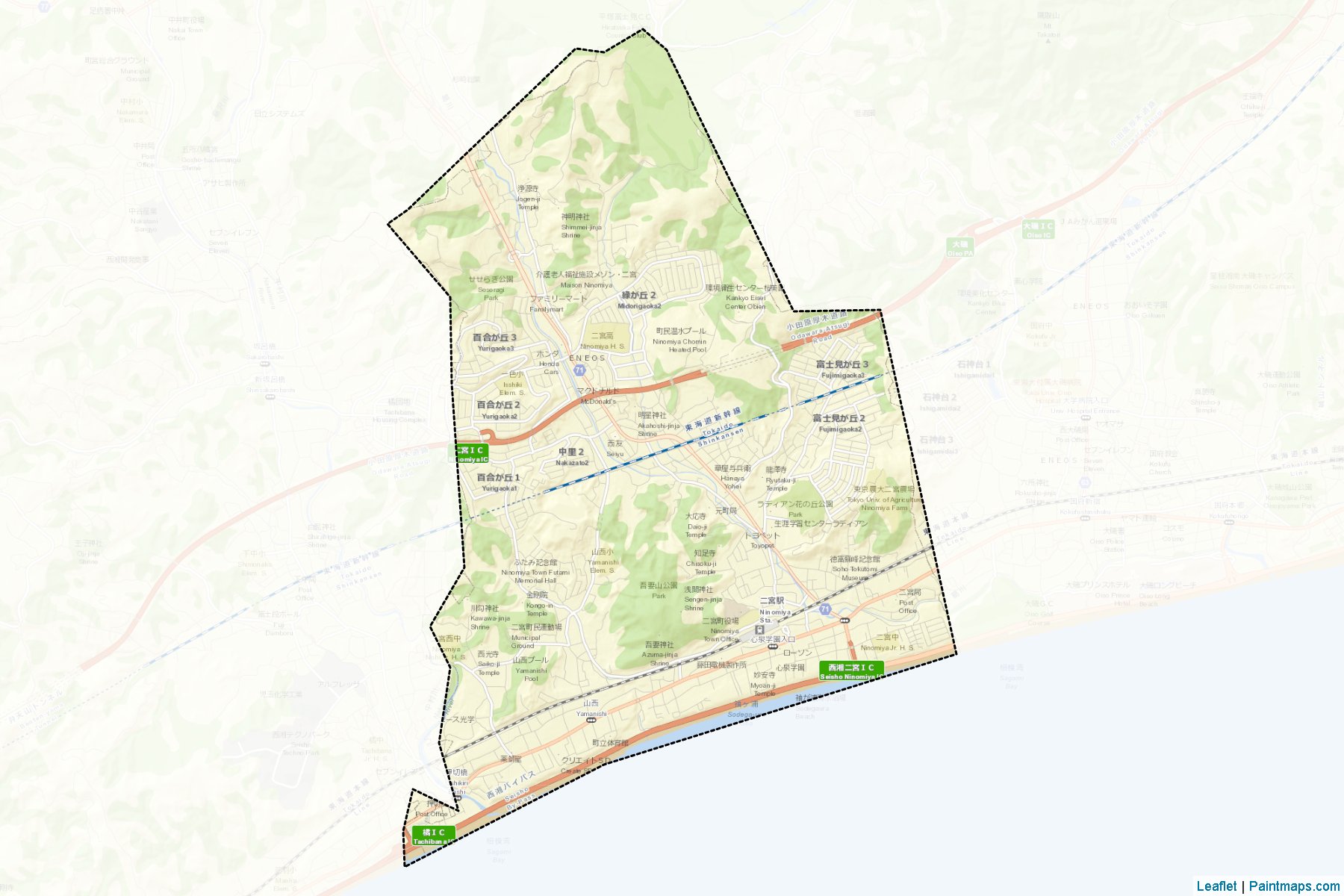 Ninomiya (Kanagawa Prefecture) Map Cropping Samples-2