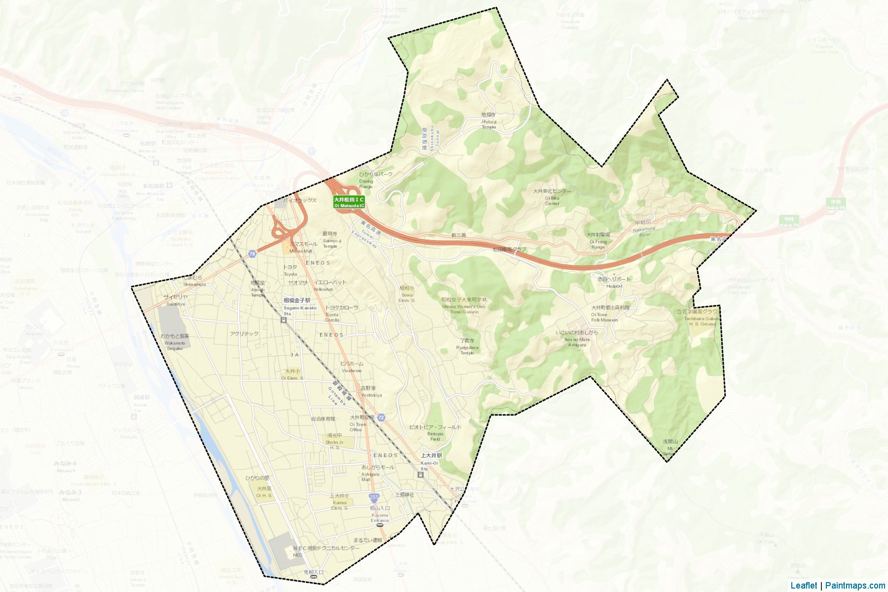 Oi (Kanagawa Prefecture) Map Cropping Samples-2