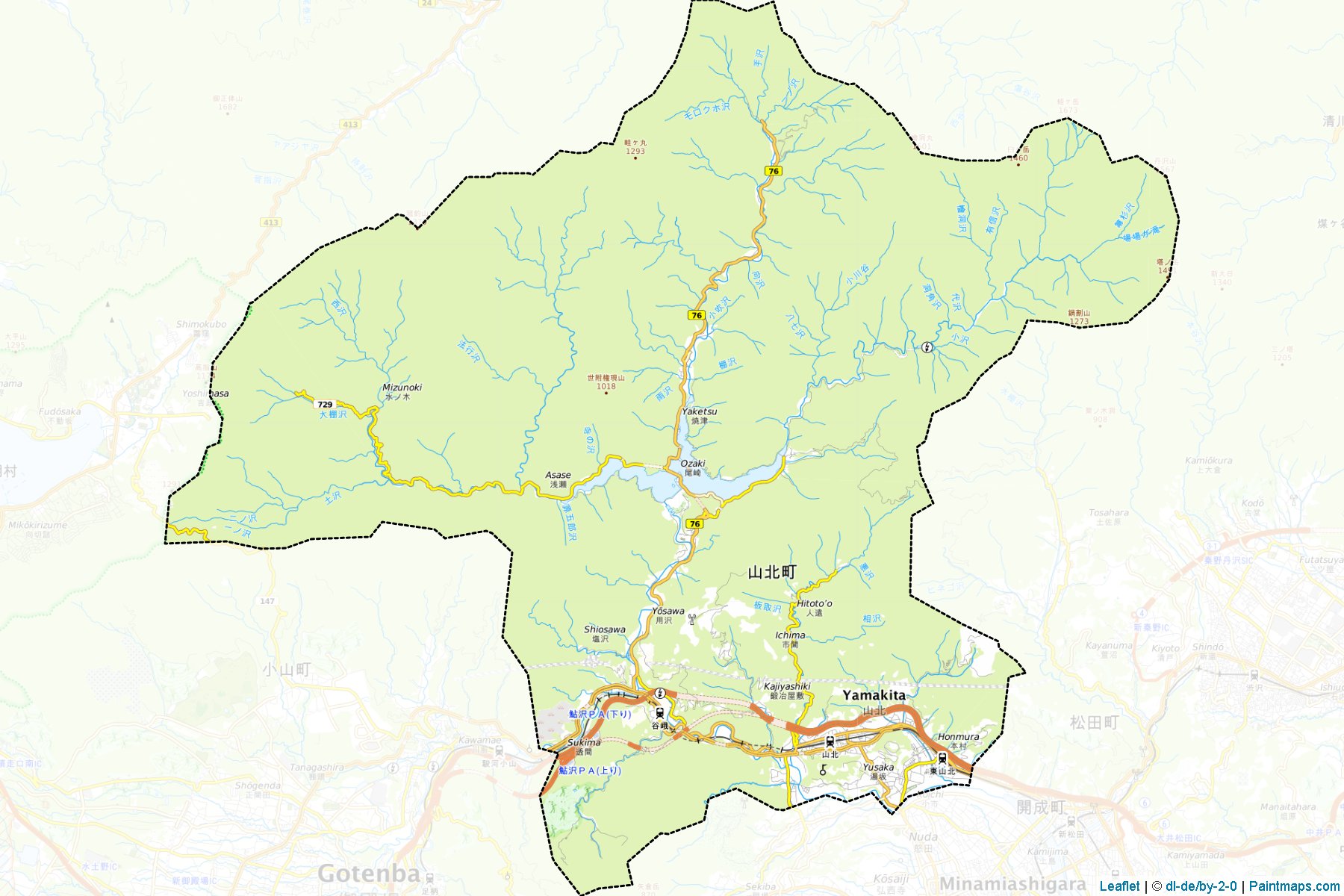 Muestras de recorte de mapas Yamakita (Kanagawa)-1