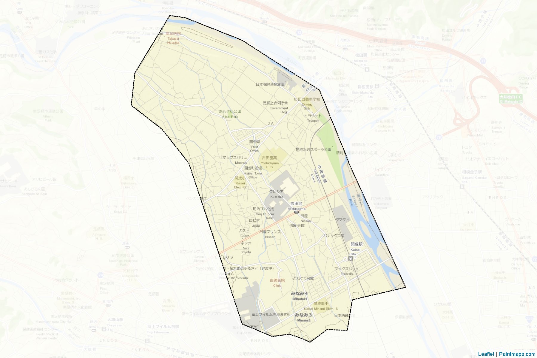 Kaisei (Kanagawa Prefecture) Map Cropping Samples-2