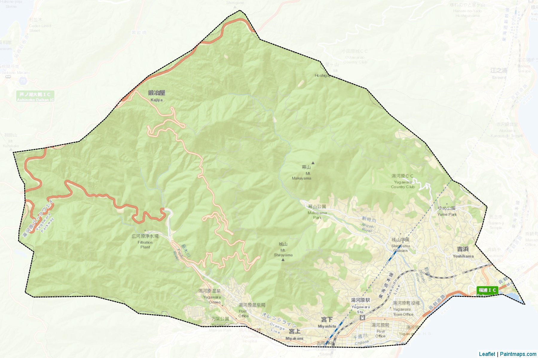 Yugawara (Kanagawa Prefecture) Map Cropping Samples-2