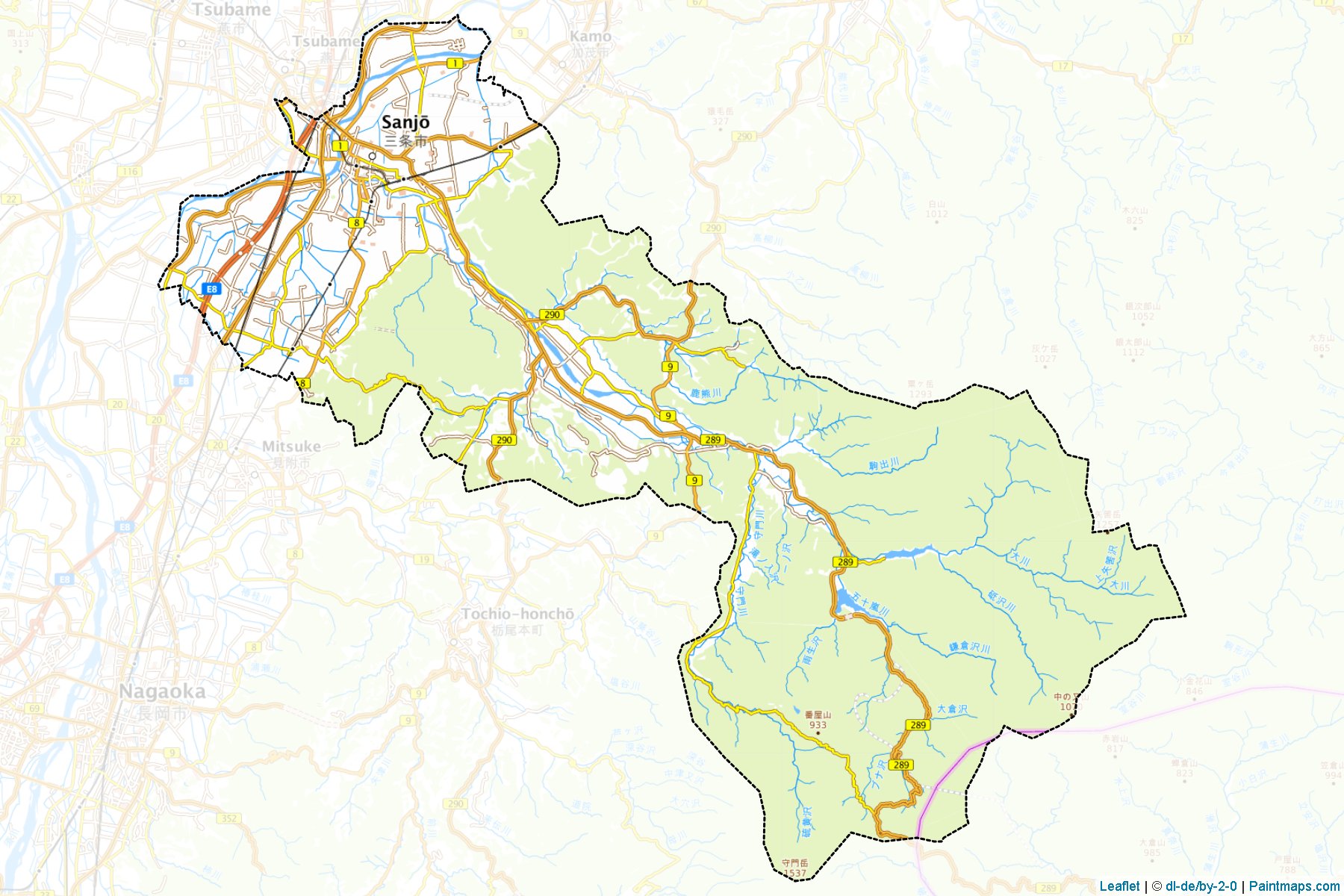 Sanjo (Niigata Prefecture) Map Cropping Samples-1