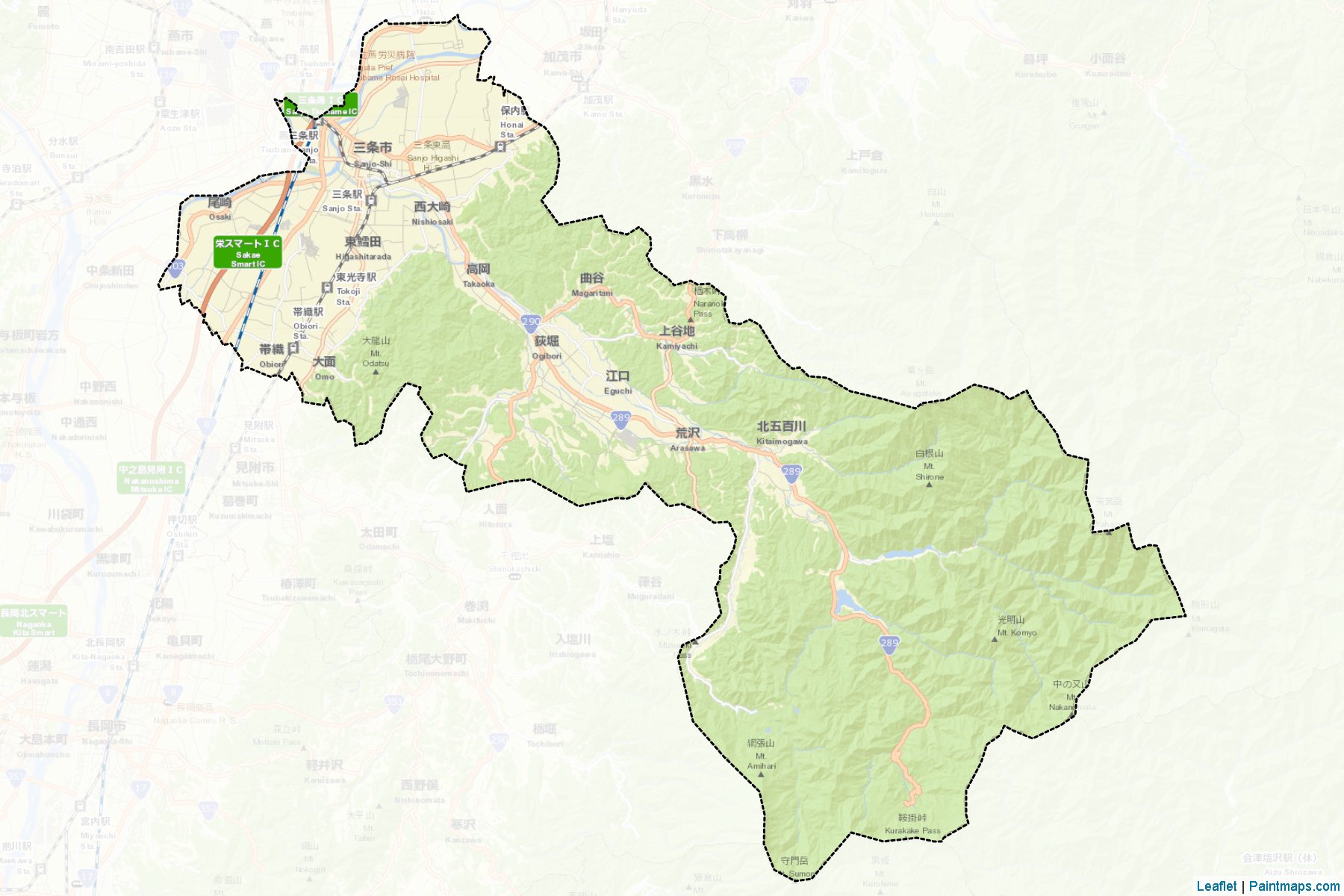 Sanjo (Niigata Prefecture) Map Cropping Samples-2