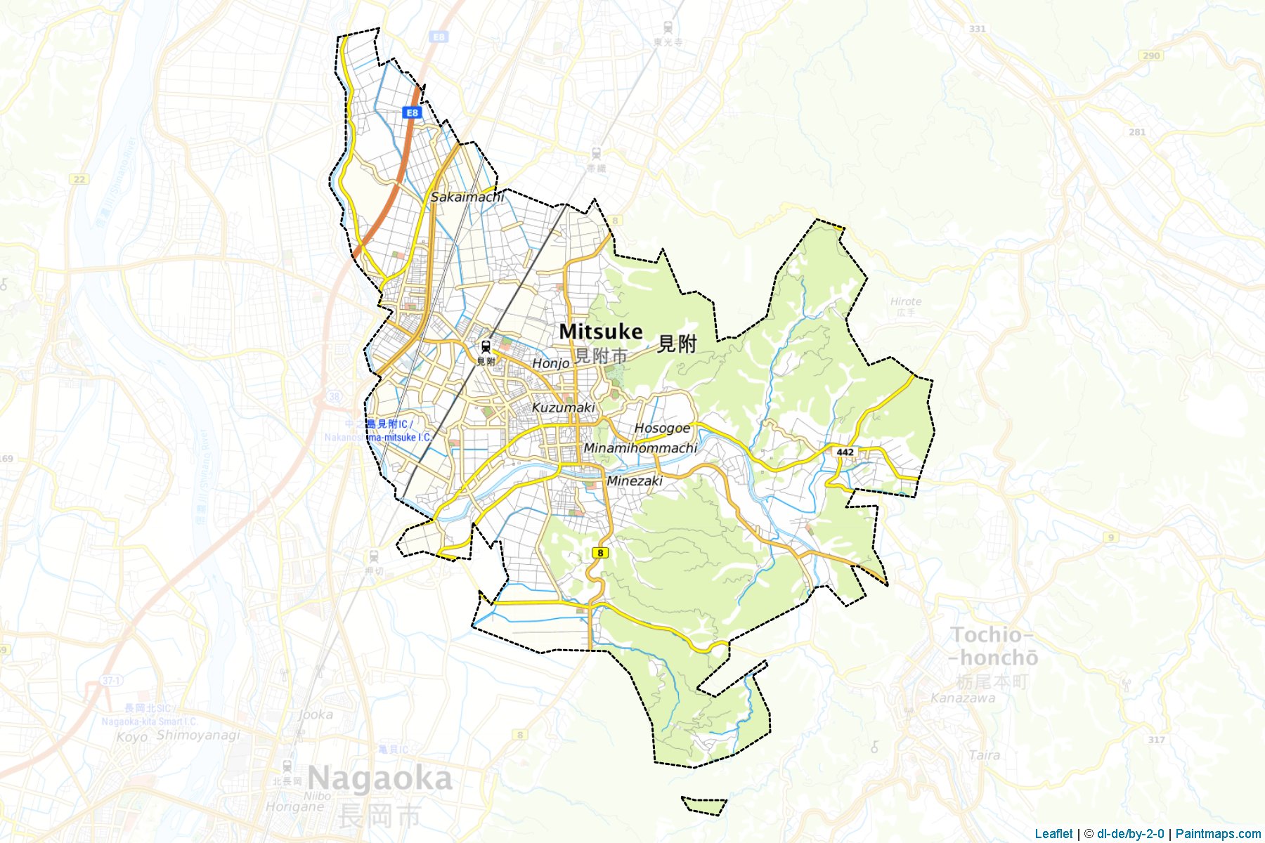 Muestras de recorte de mapas Mitsuke (Niigata)-1