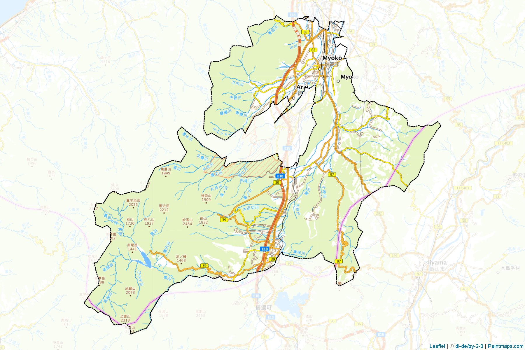 Myoko (Niigata Prefecture) Map Cropping Samples-1