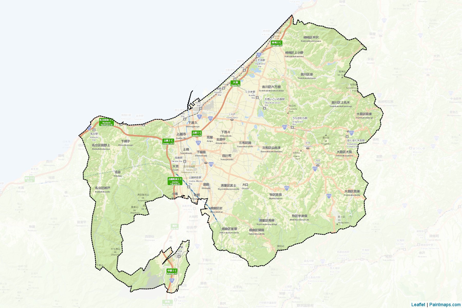 Muestras de recorte de mapas Joetsu (Niigata)-2