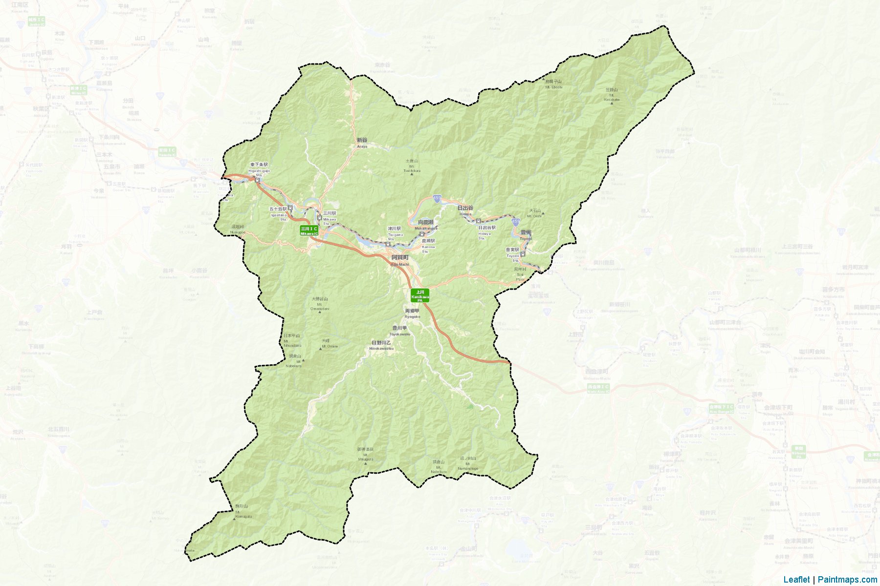 Muestras de recorte de mapas Aga (Niigata)-2