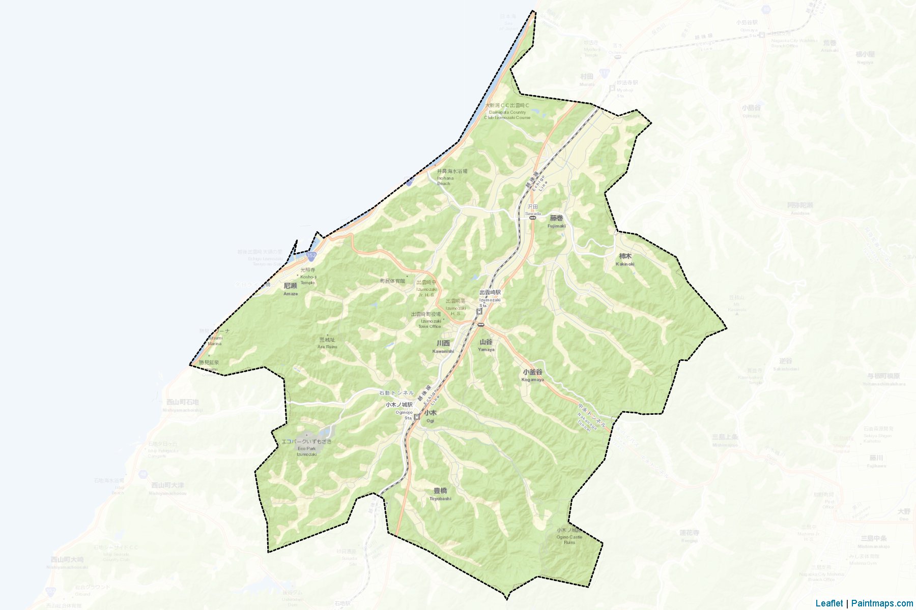 Izumozaki (Niigata Prefecture) Map Cropping Samples-2