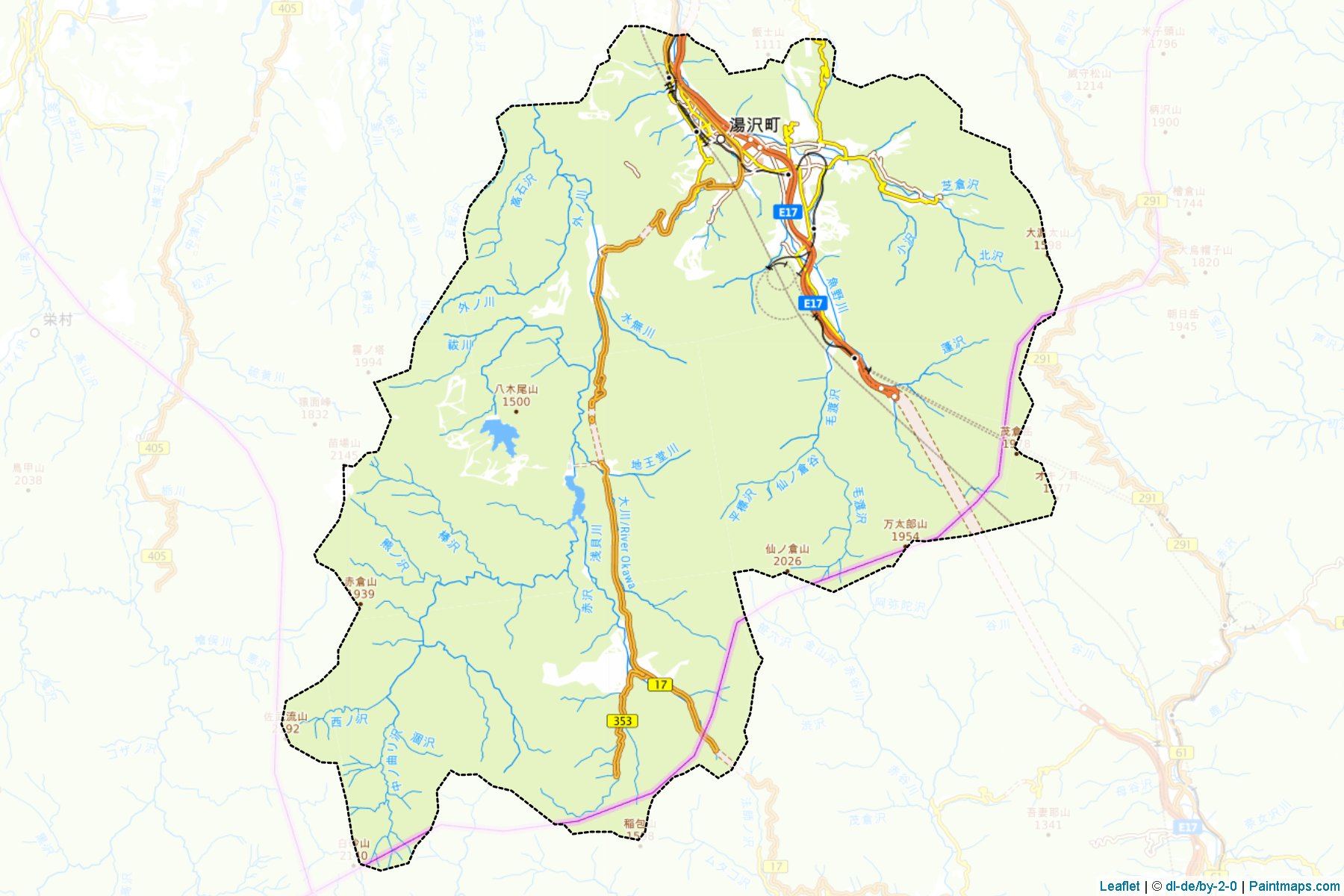 Muestras de recorte de mapas Yuzawa (Niigata)-1