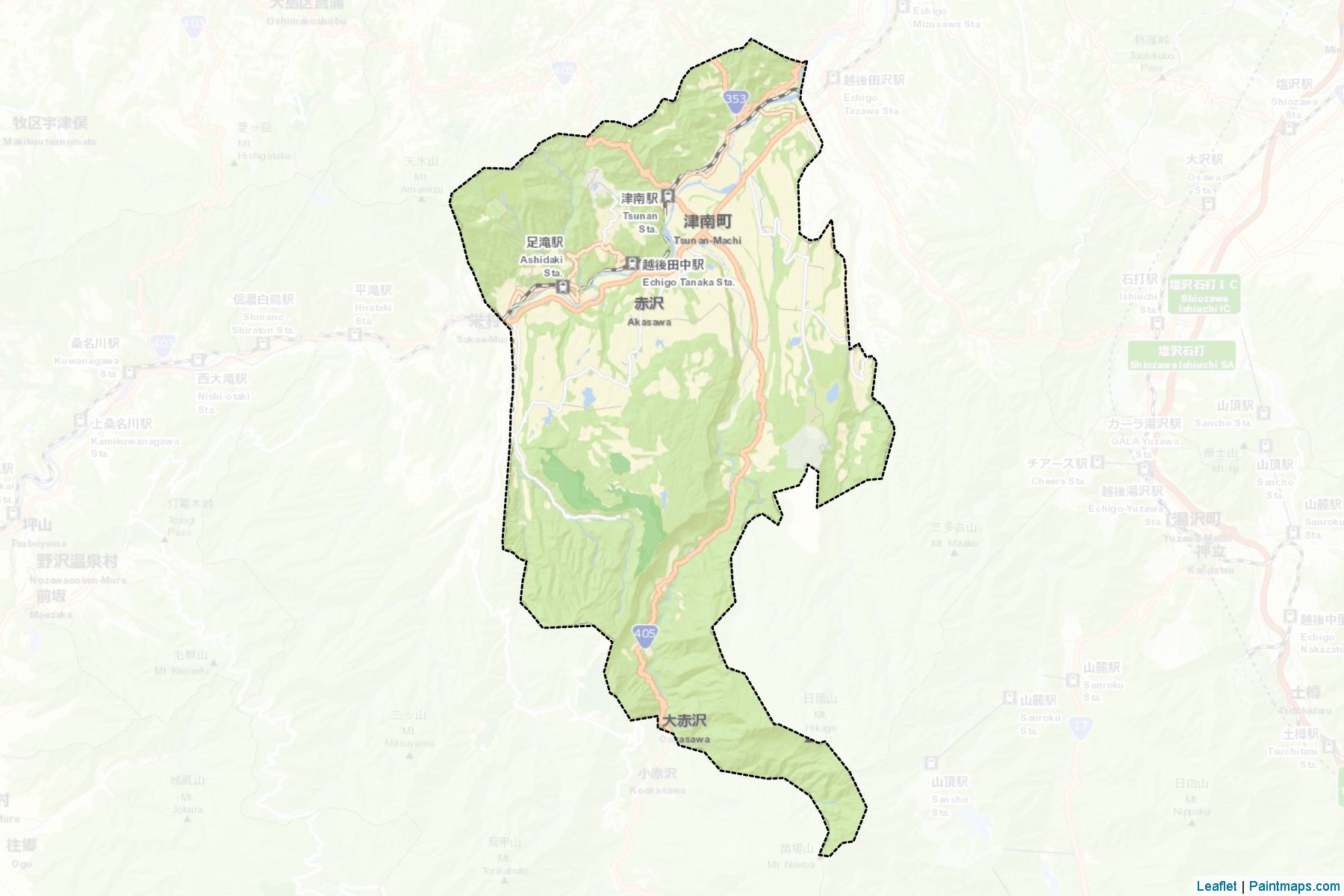 Muestras de recorte de mapas Tsunan (Niigata)-2