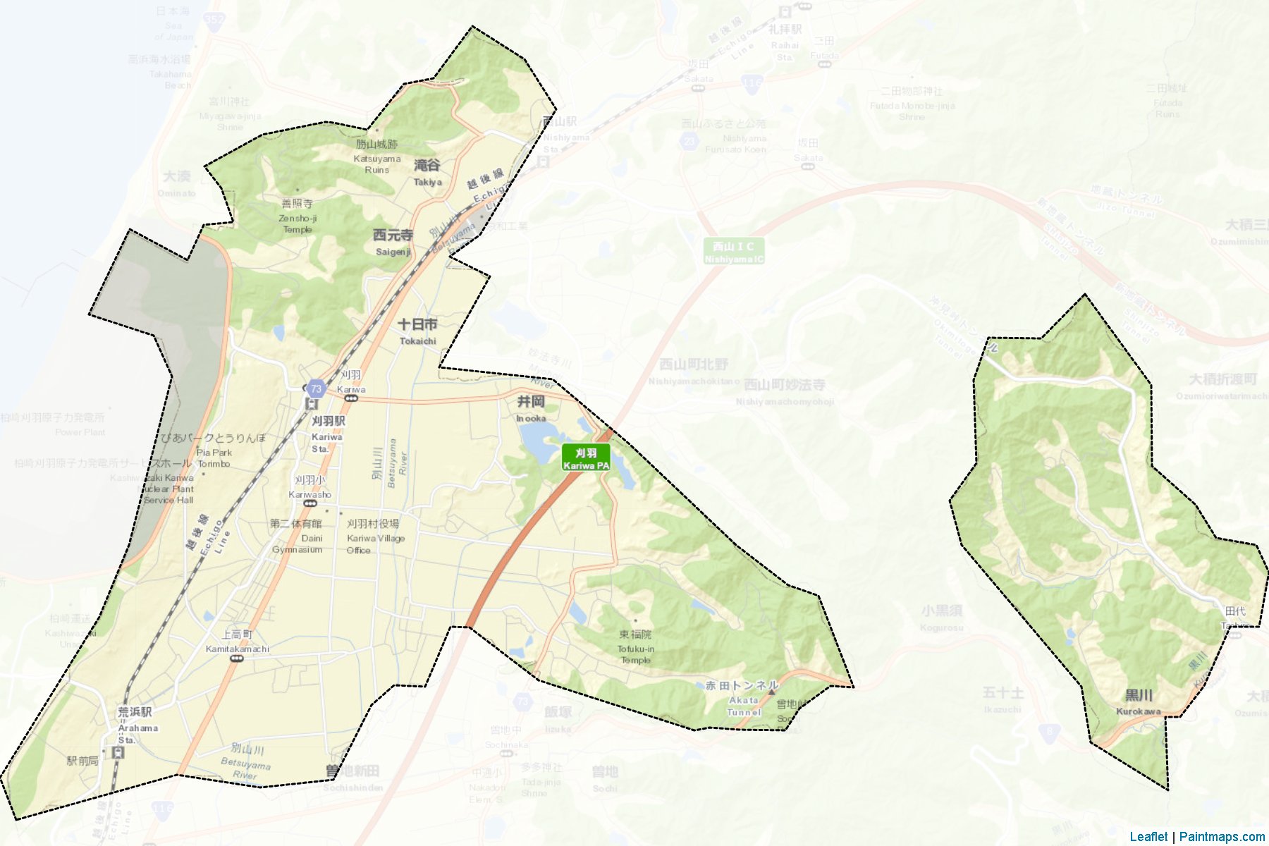 Kariwa (Niigata Prefecture) Map Cropping Samples-2