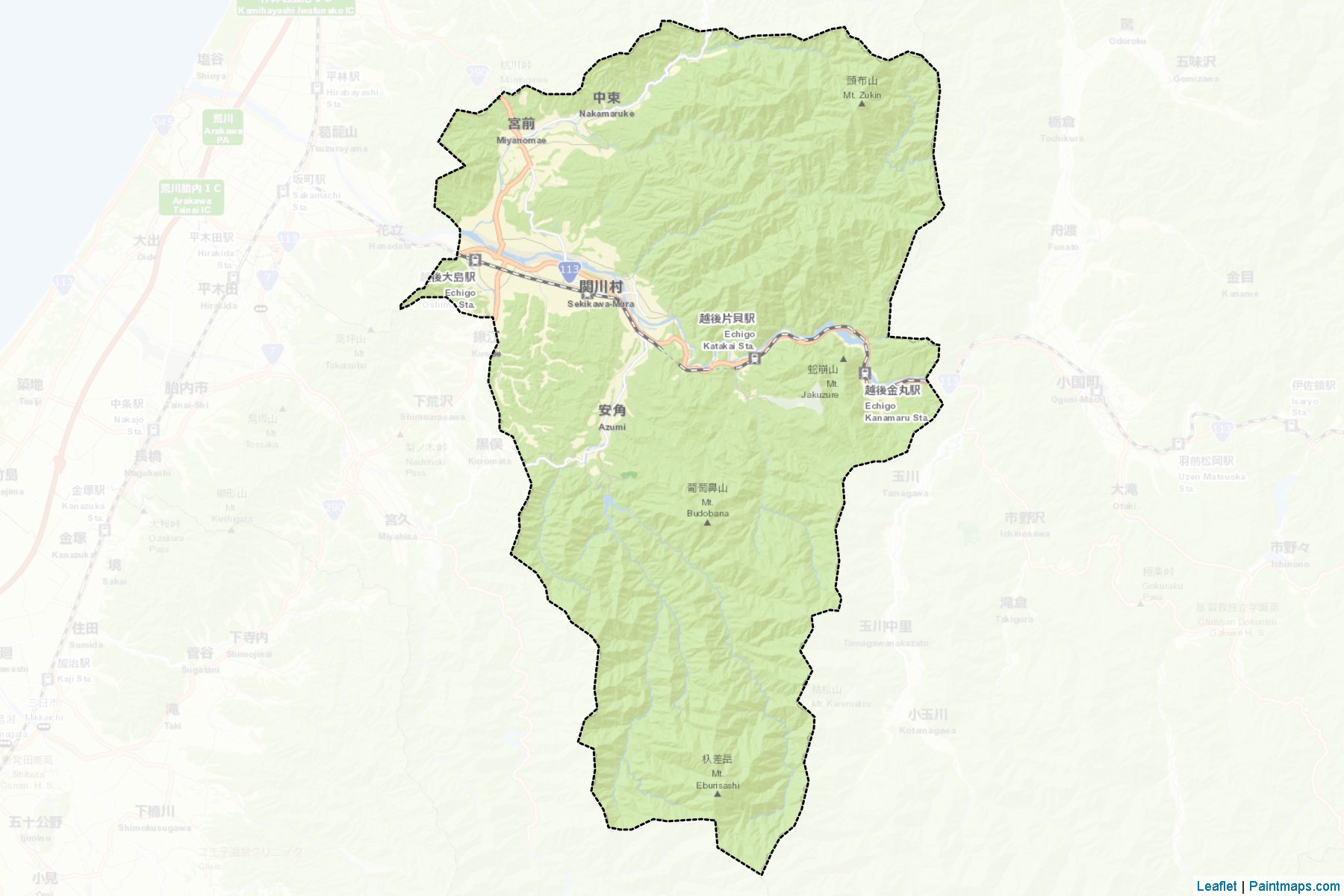 Muestras de recorte de mapas Sekikawa (Niigata)-2