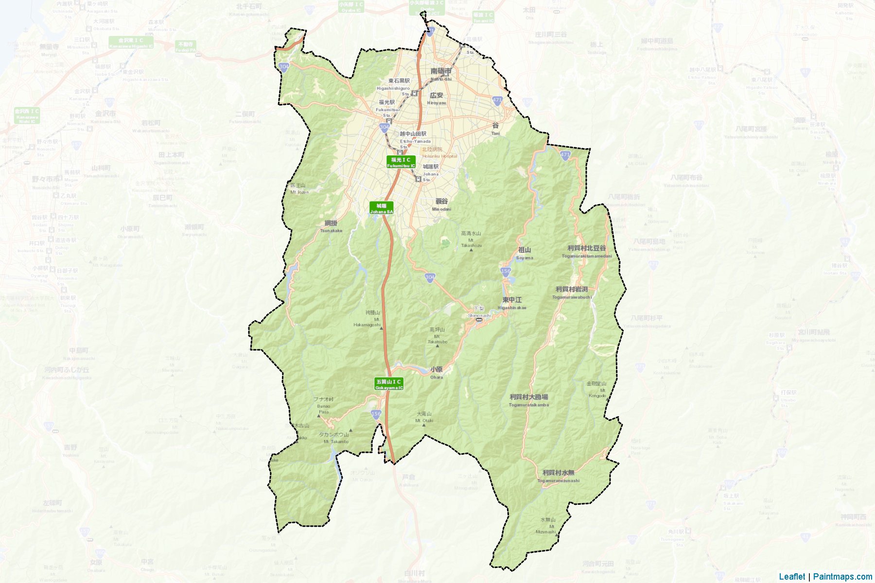 Nanto (Toyama Prefecture) Map Cropping Samples-2