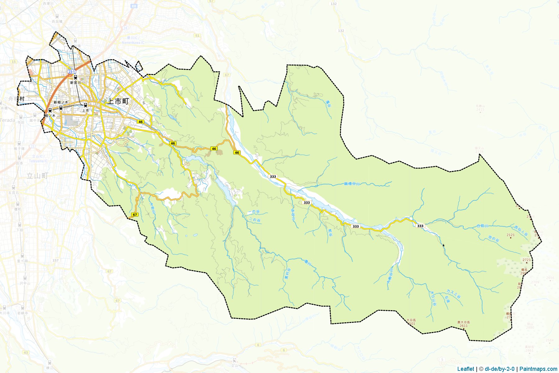 Kamiichi (Toyama Prefecture) Map Cropping Samples-1