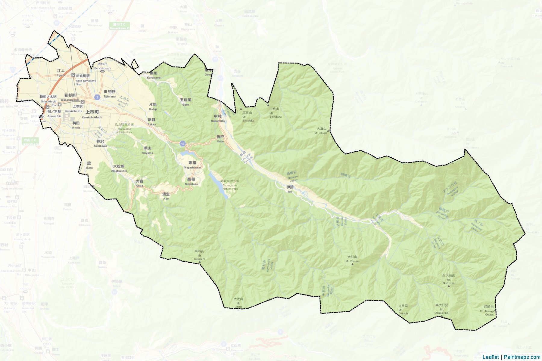 Kamiichi (Toyama Prefecture) Map Cropping Samples-2