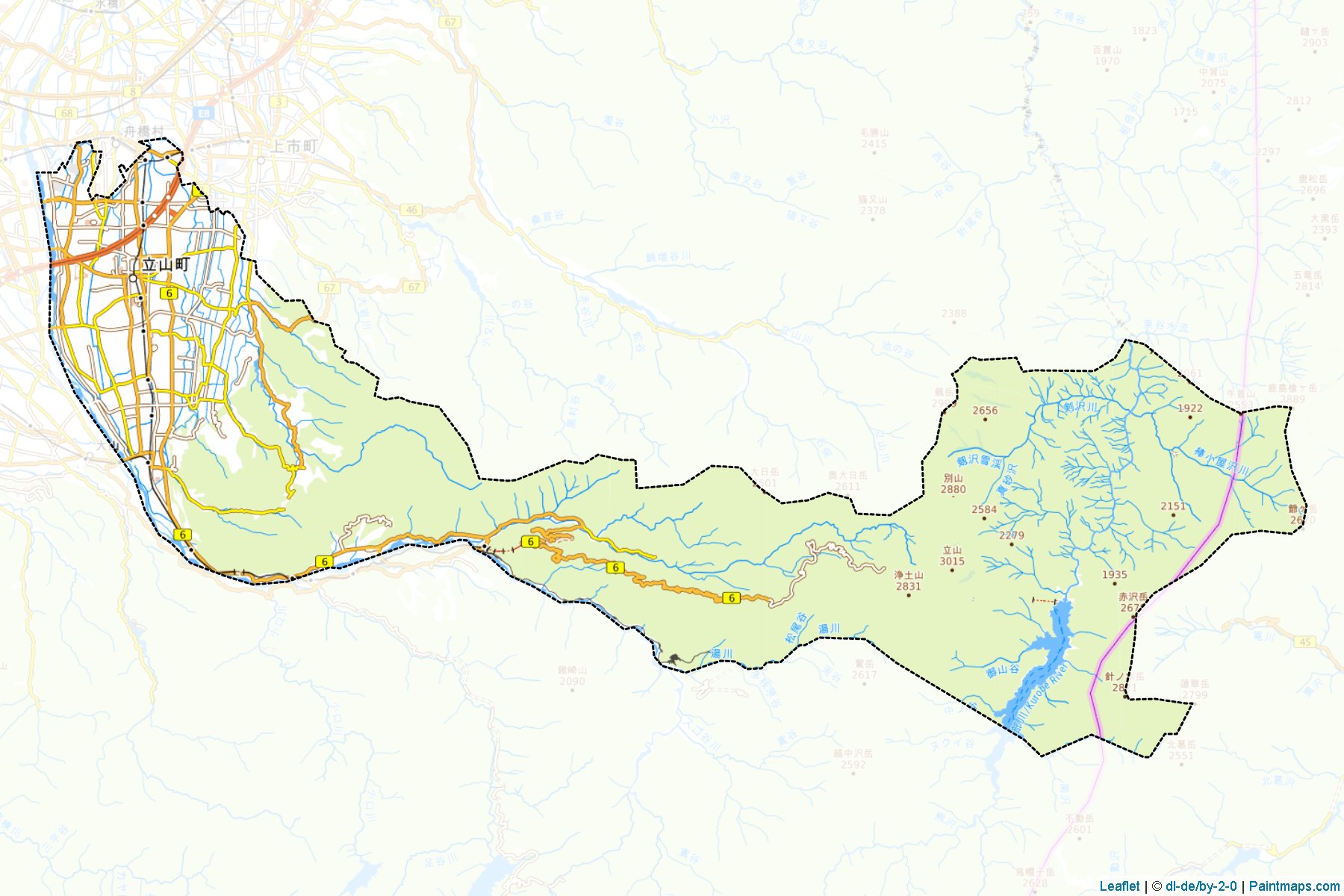 Tateyama (Toyama Prefecture) Map Cropping Samples-1