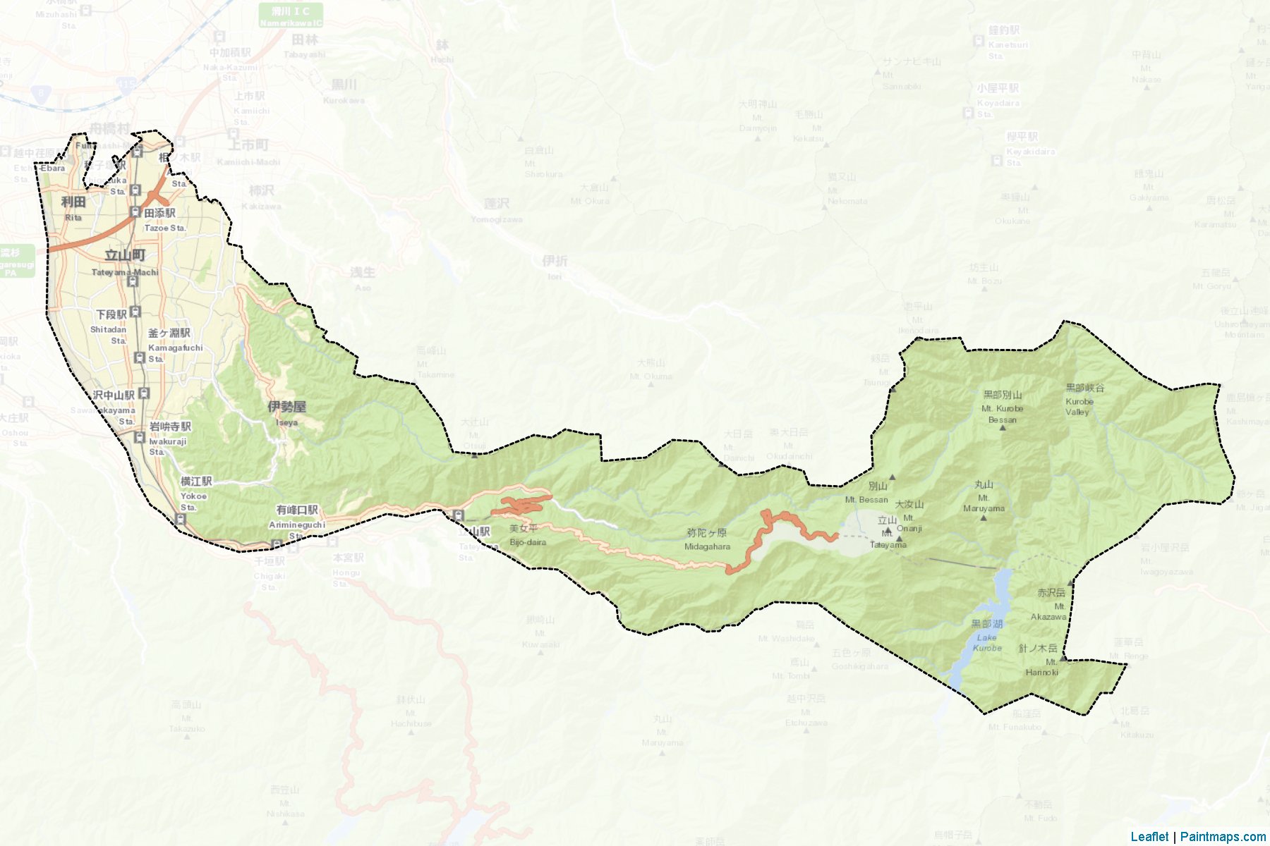 Tateyama (Toyama Prefecture) Map Cropping Samples-2