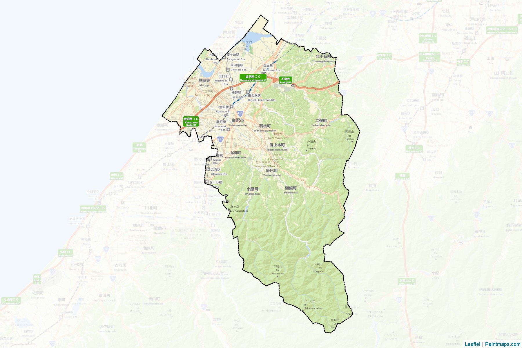 Muestras de recorte de mapas Kanazawa (Ishikawa)-2