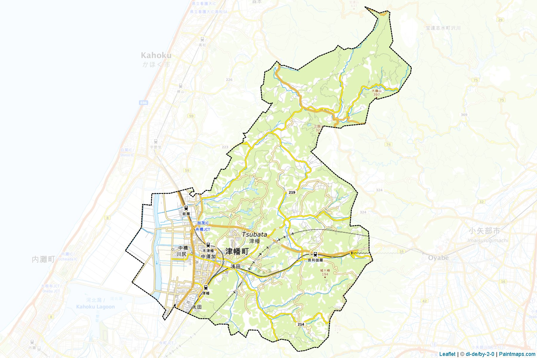 Muestras de recorte de mapas Tsubata (Ishikawa)-1