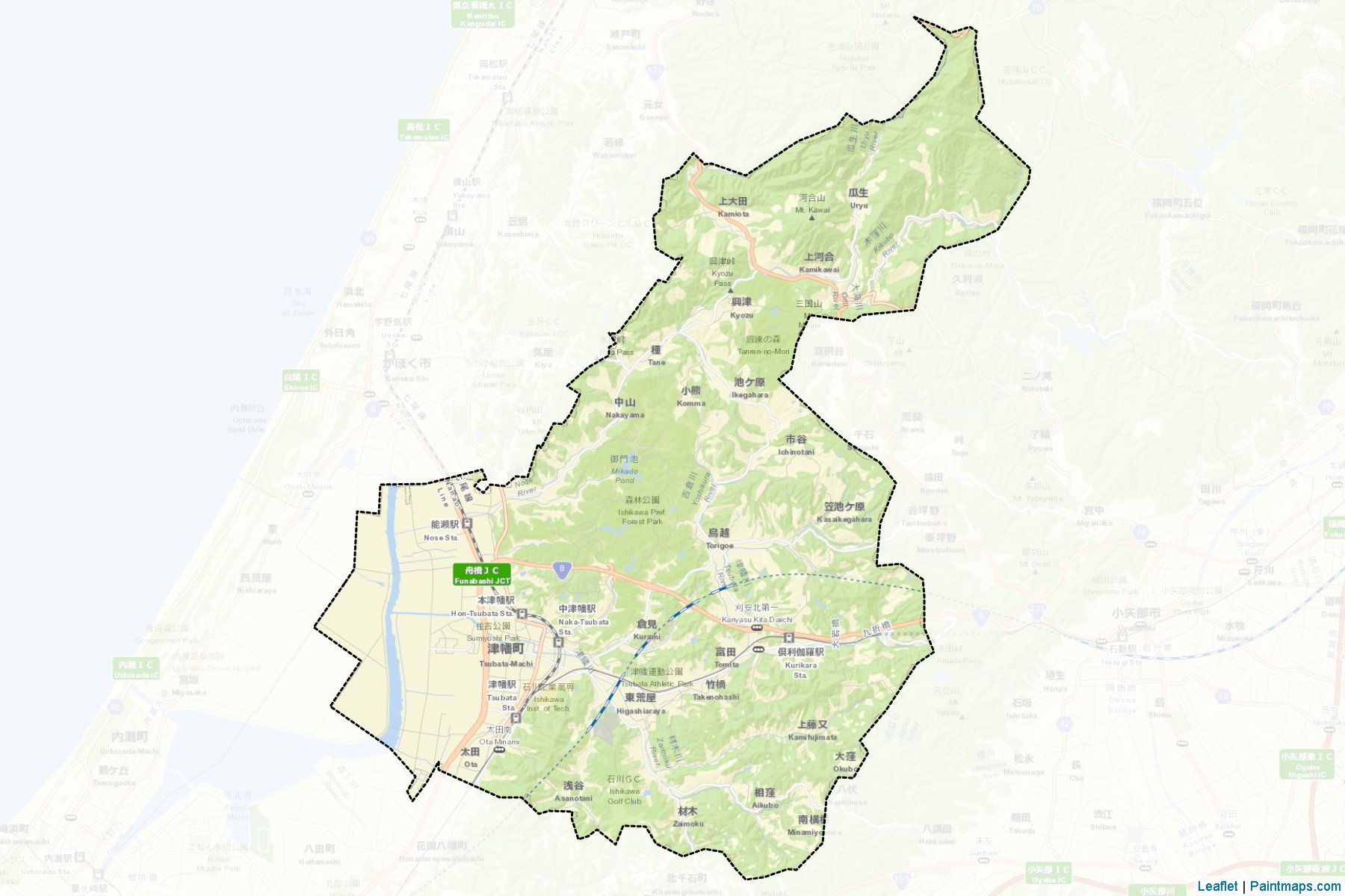 Muestras de recorte de mapas Tsubata (Ishikawa)-2