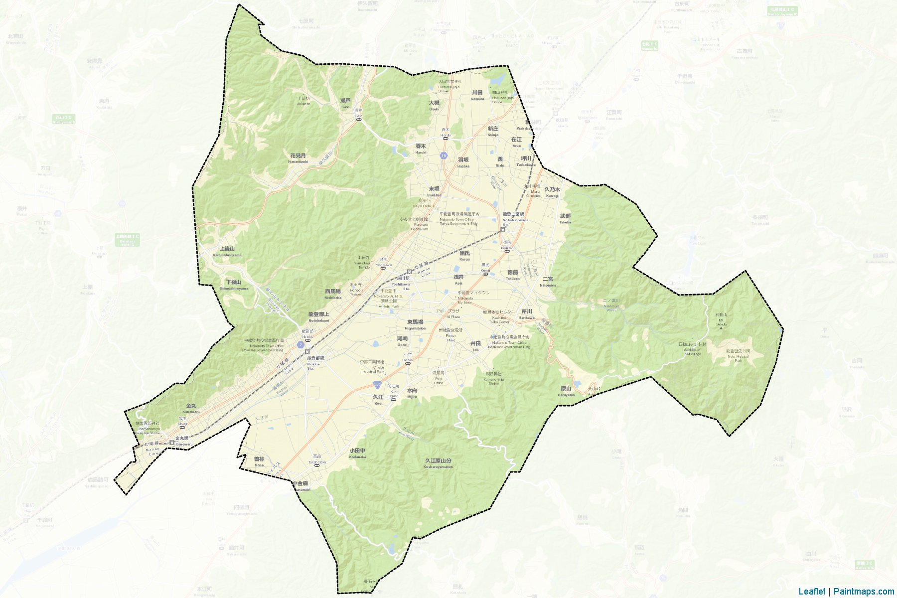 Muestras de recorte de mapas Nakanoto (Ishikawa)-2