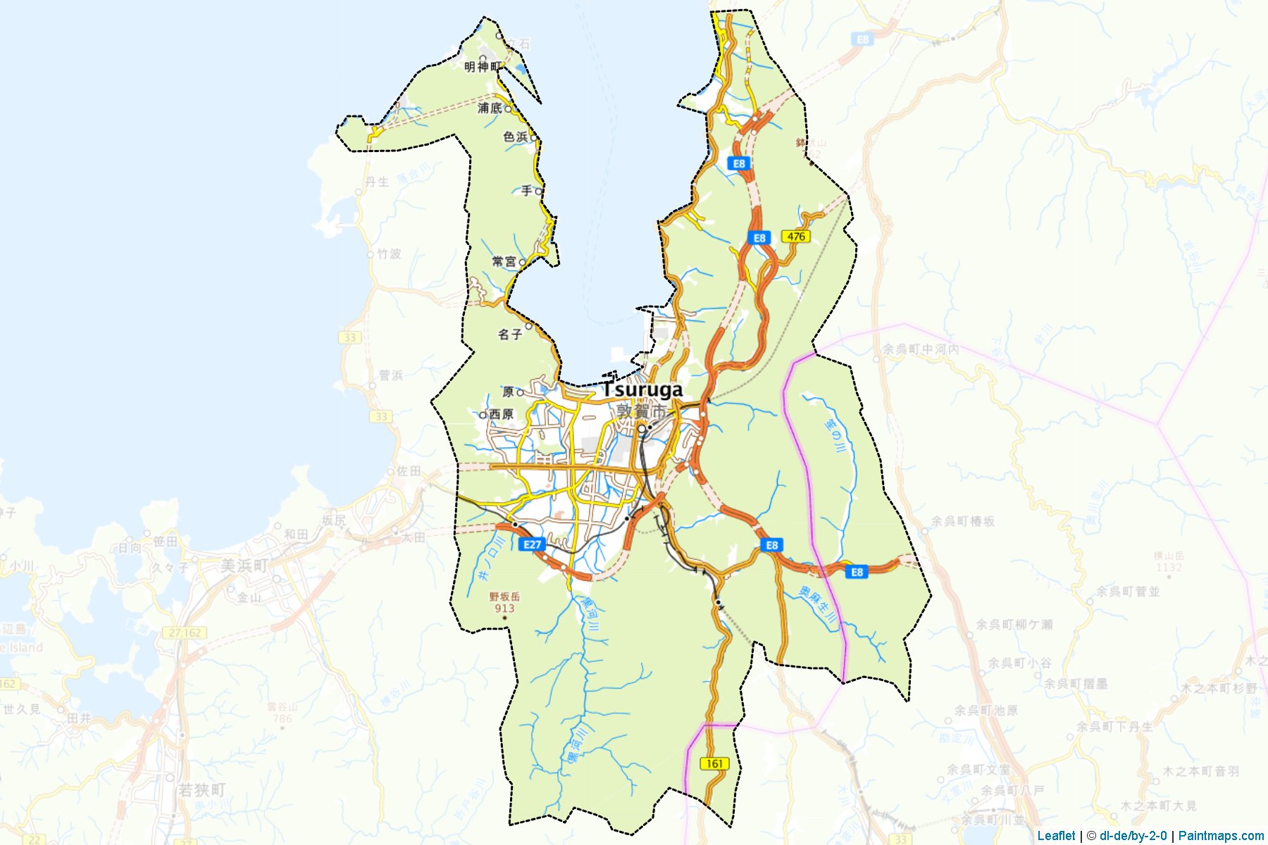 Tsuruga (Fukui Prefecture) Map Cropping Samples-1