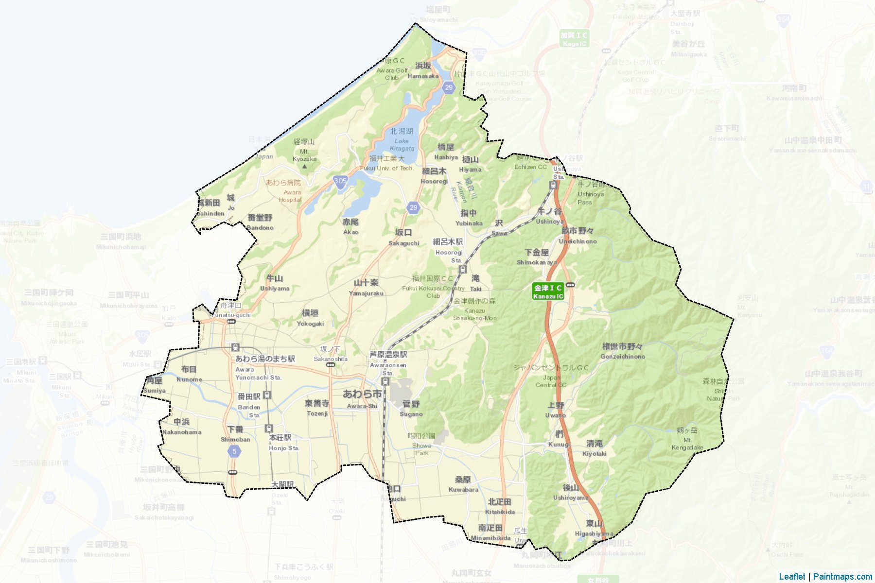 Awara (Fukui Prefecture) Map Cropping Samples-2